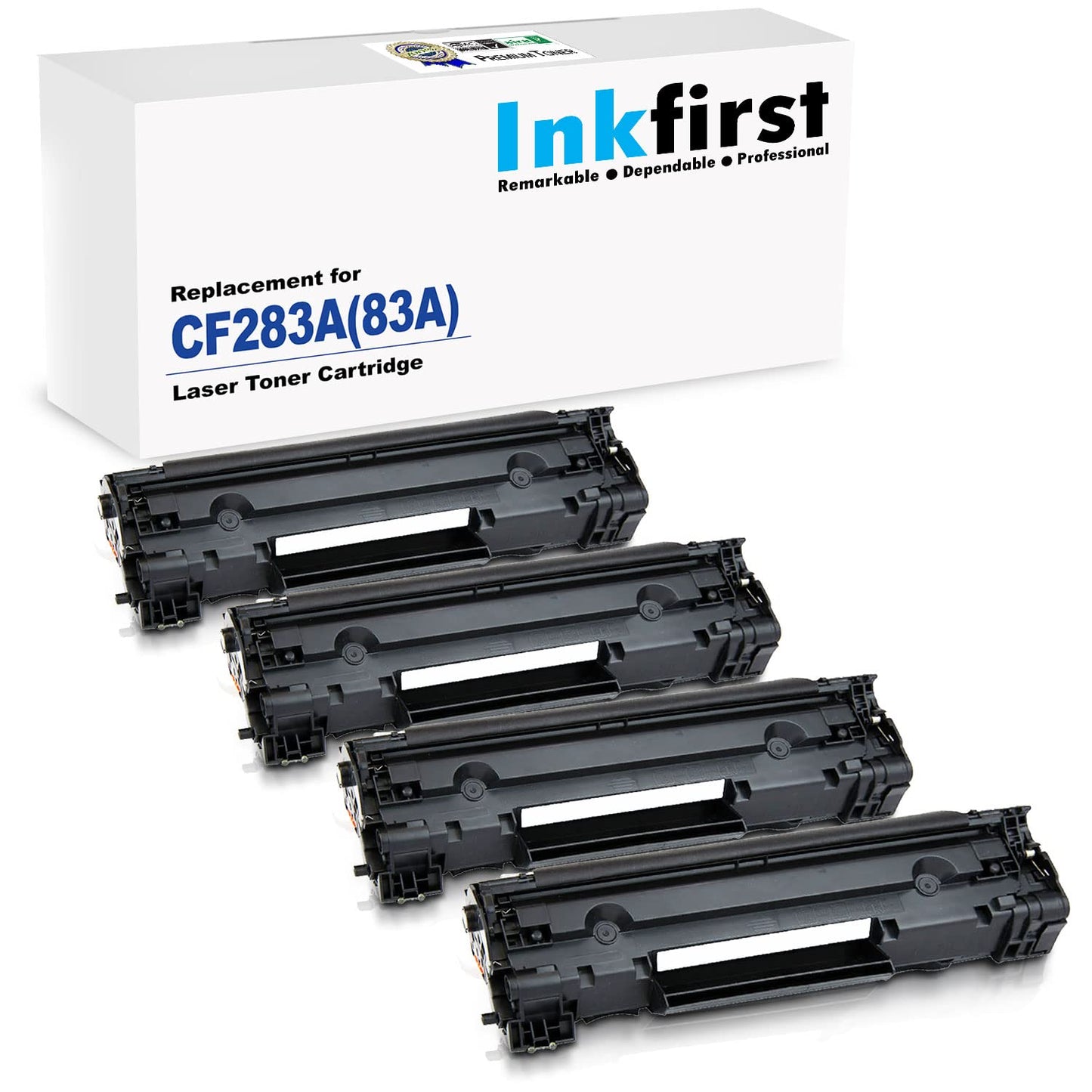 4 Inkfirst Compatible Toner Cartridges Replacement for HP CF283A 83A LaserJet Pro MFP M125a MFP M125rnw MFP M125nw M201dw M201n MFP M225dn MFP M225dw MFP M127fn MFP M127fw