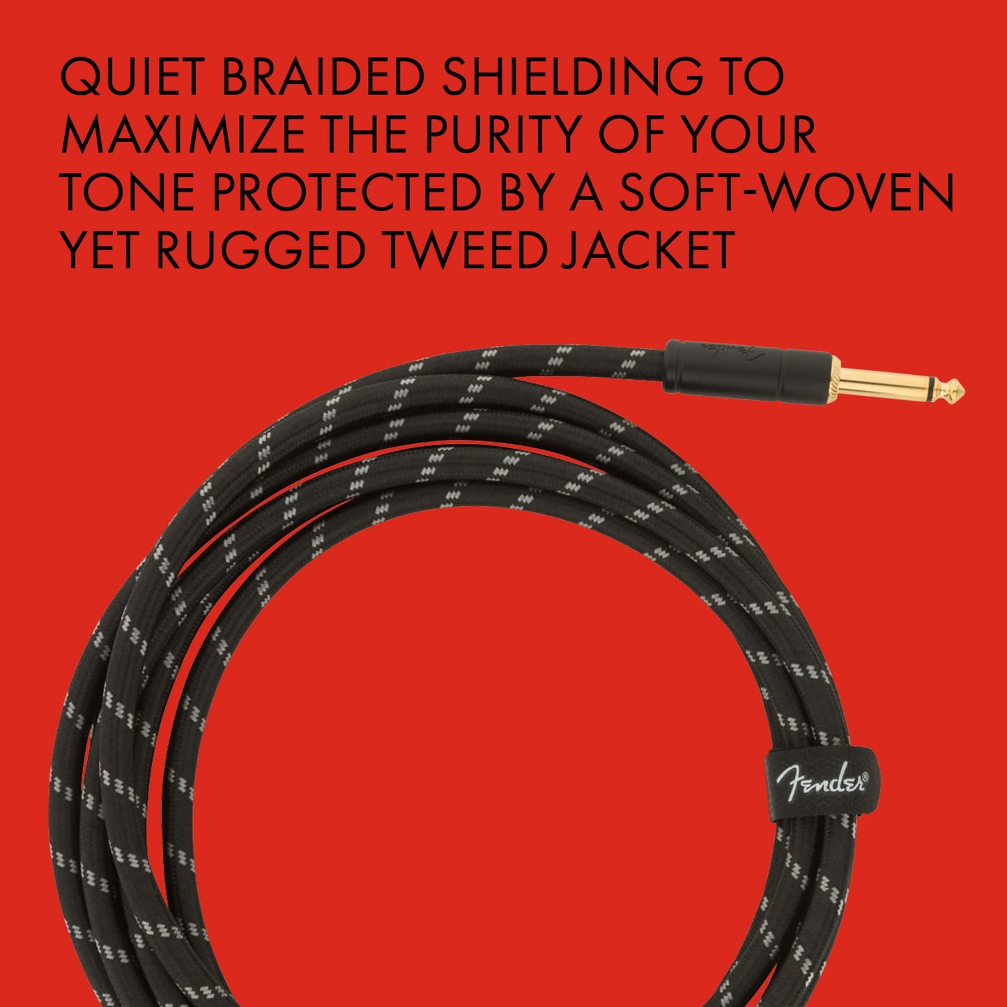 Fender 10-Foot Deluxe Instrument Cable, Straight-Straight - Tweed