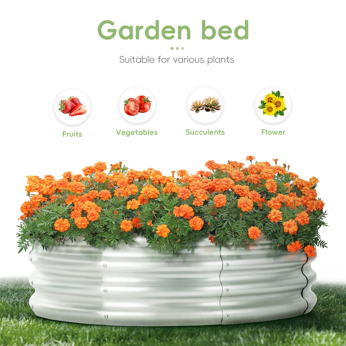 Galvanized Planter Raised Bed,3x3x1ft Metal Planter Box for Gardening,Large Raised Beds for Vegetables & Flowers (3FT Diameter, Round)