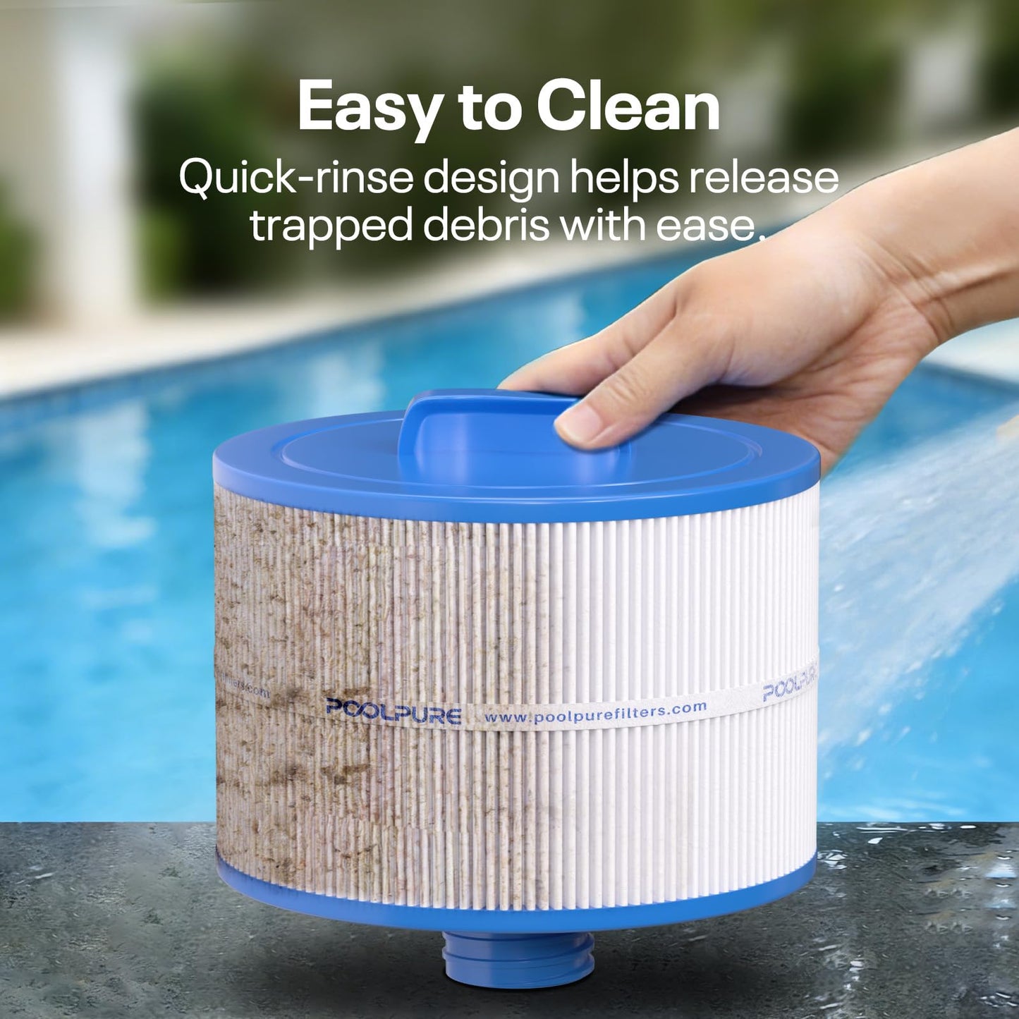 POOLPURE 8CH-950 Replacement for 10-2785 Bullfrog Spa Filter, PBF35, PBF50-F2S, Filbur FC-0536, Excel Filters XLS-834, Aladdin 15052, Baleen AK-90311, 2" SAE Thread Bull Frog Spa Filter 1PACK