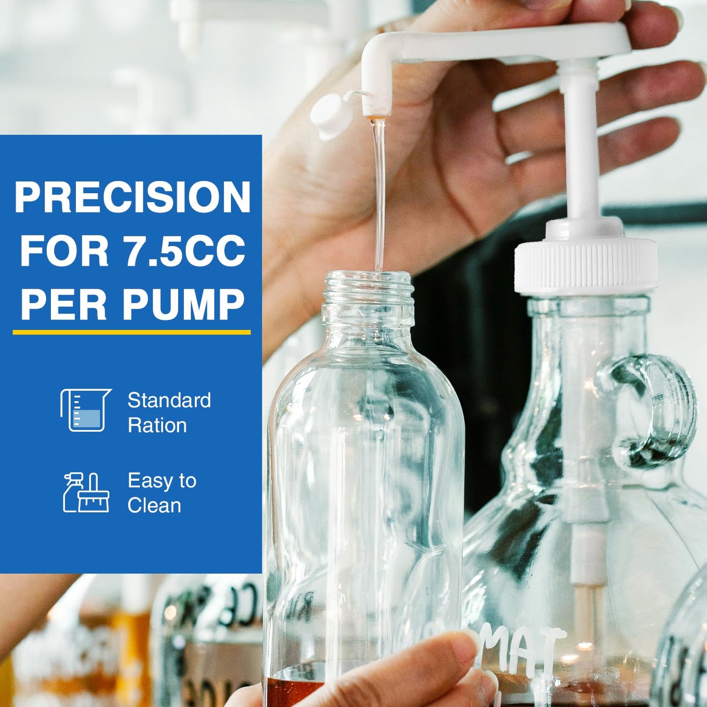 8Pcs Gallon Jug Pump Dispenser, 38-400 Leak Proof Pump for Gallon Jug - 7.5cc Lotion Gallon Shampoo Pump Top Replacement, Fits 1 Gallon Bottle 64oz 128oz Shampoo Laundry Detergent Containers