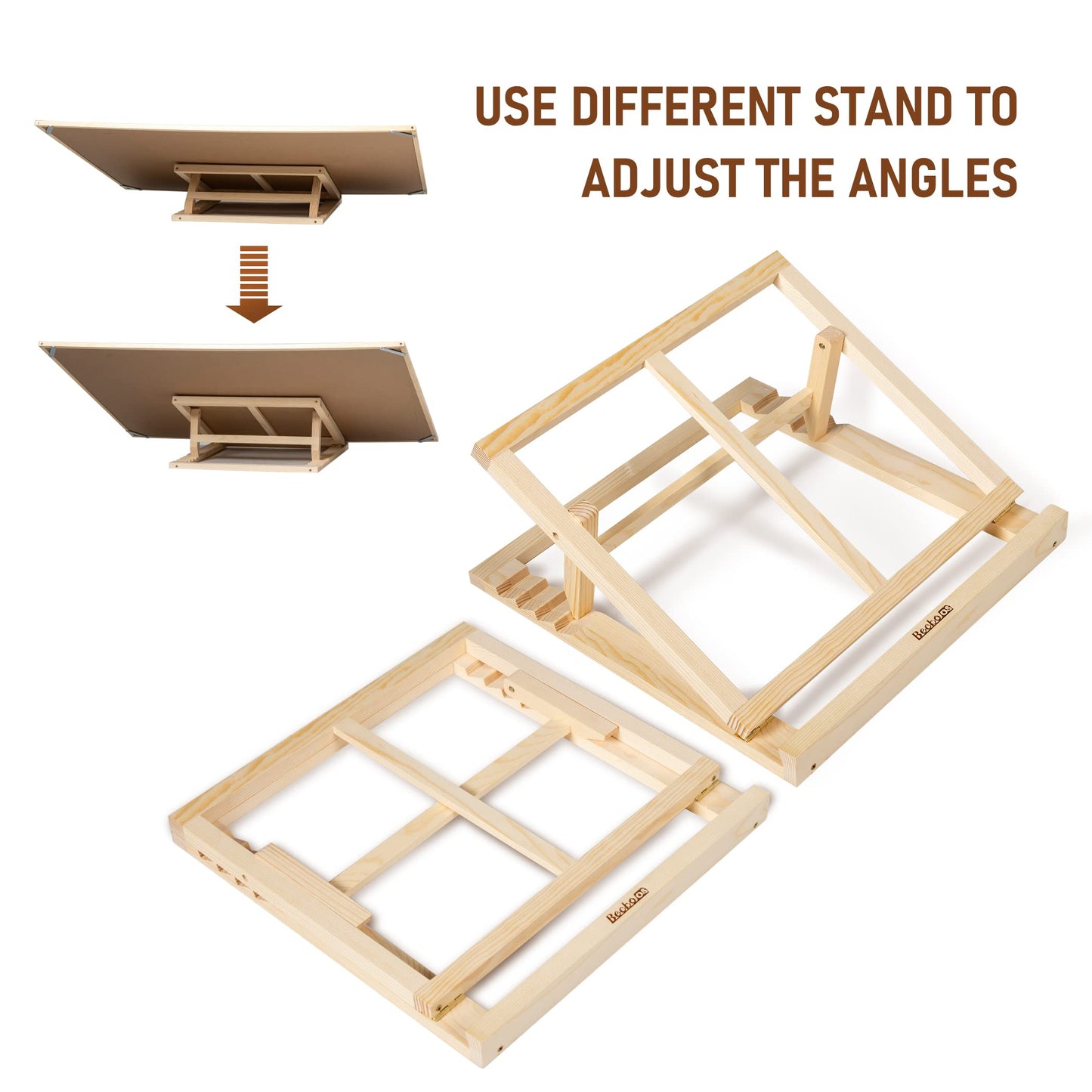 Becko US Puzzle Board & Bracket Set/Wooden Puzzle Board Kit/Jigsaw Puzzle Plateau - with Puzzle Board for Up to 1500 Pieces