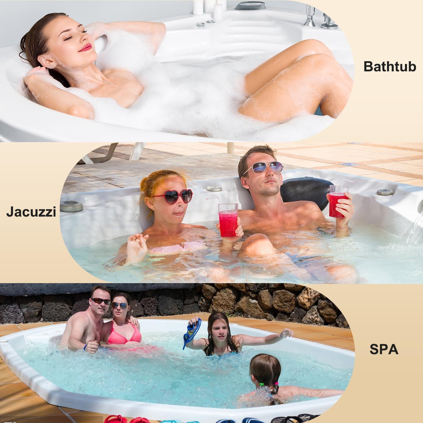 Full Body Bath Pillow, Non-Slip Bath Cushion for Tub, Luxury Spa Bathtub Mattress for Head Neck Shoulder and Back Rest Support，Comfortable Hot Tub Accessories – 50"x 15" (White-Full Body Bath Pillow)