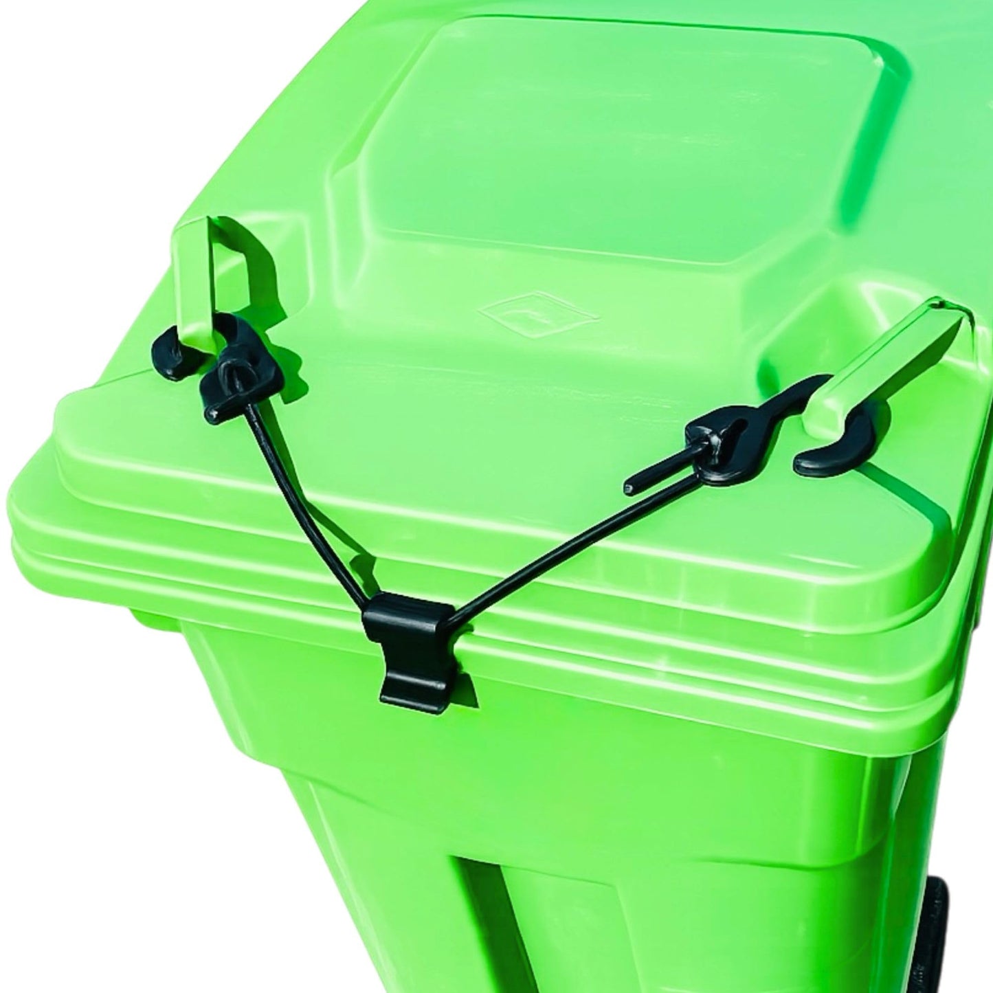 Garbage Bin Lock System – Animal Proof & Wind Resistant | Easy Tool-Free Installation | Fits Outdoor Garbage Cans with Lid Handles