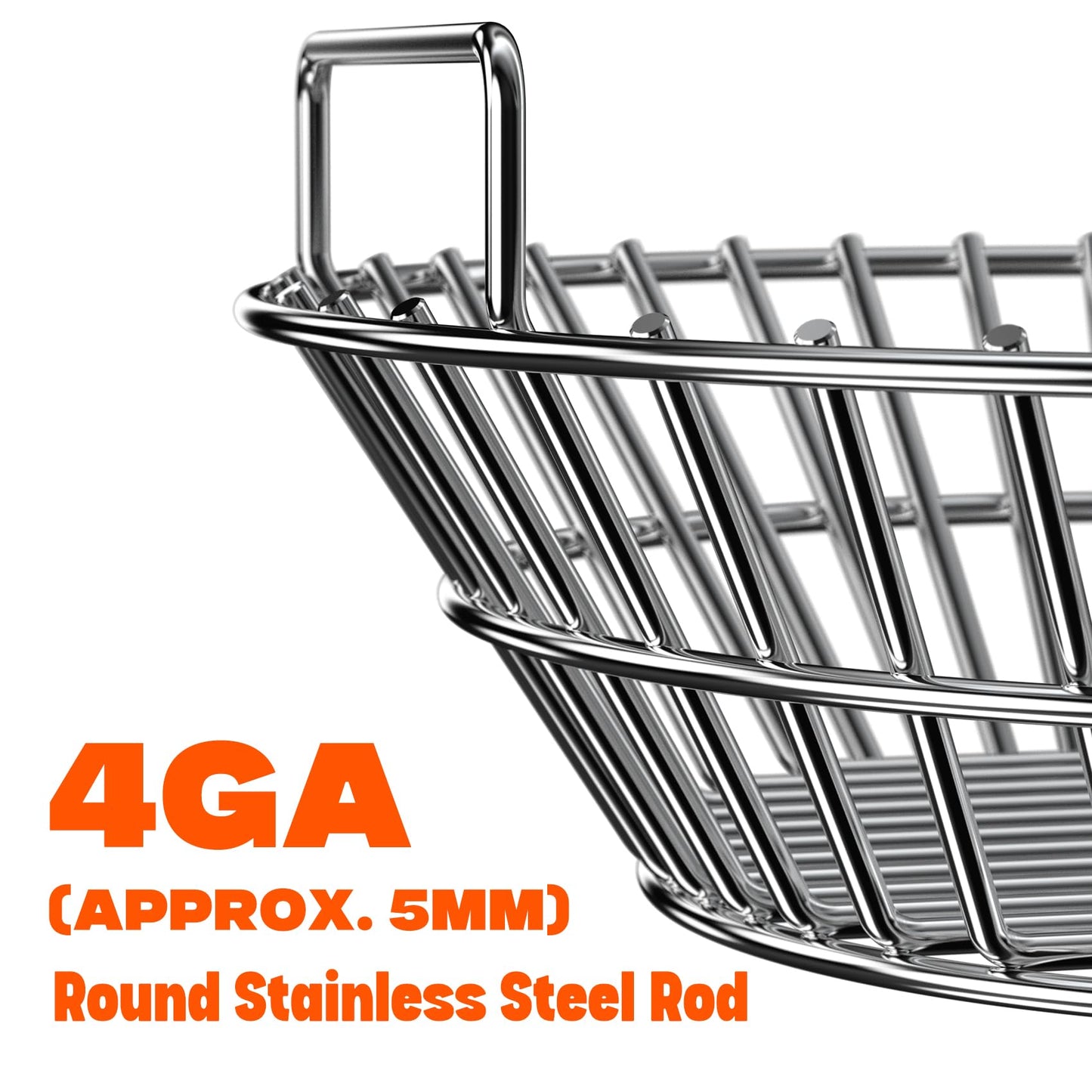 onlyfire Stainless Steel Charcoal Ash Basket Fits Large BGE, Kamado Joe Classic and Other Similar Grills
