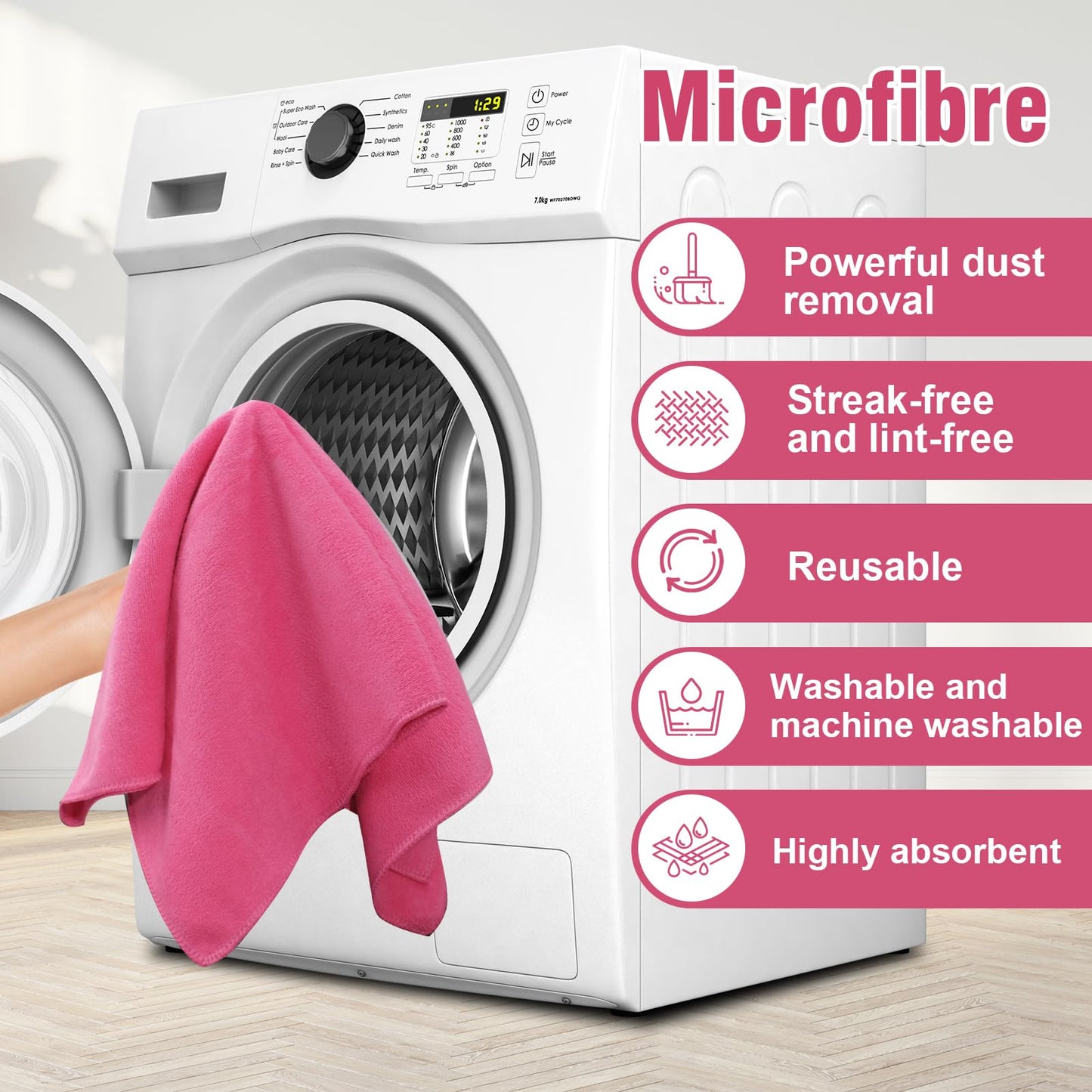 Olutacot 4 Pcs Multicolor Extra Large Microfiber Cleaning Cloth 30 x 20 Inch Reusable Thick Cleaning Towel Washable Solid Color Microfiber Towel for Home Office Window Cars Glass