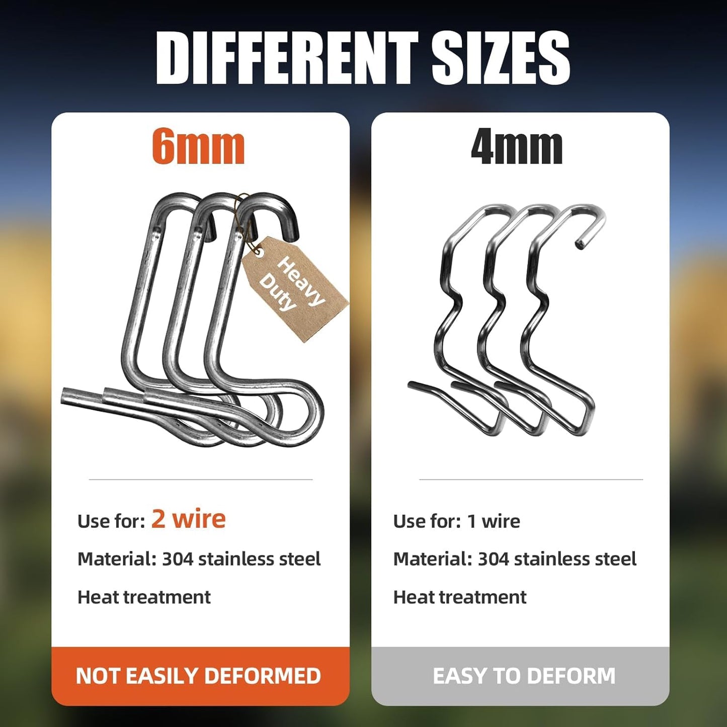 Fence Wire Tightener with Bag, 1/4" 20Pcs Fence Wire Twisting Tool,1Pcs Tighteners Handle,Barb Wire Tensioning Fixer, Fence Tensioner，Farm Fencing Supplies (6mm20Pcs+Tightener Handle)