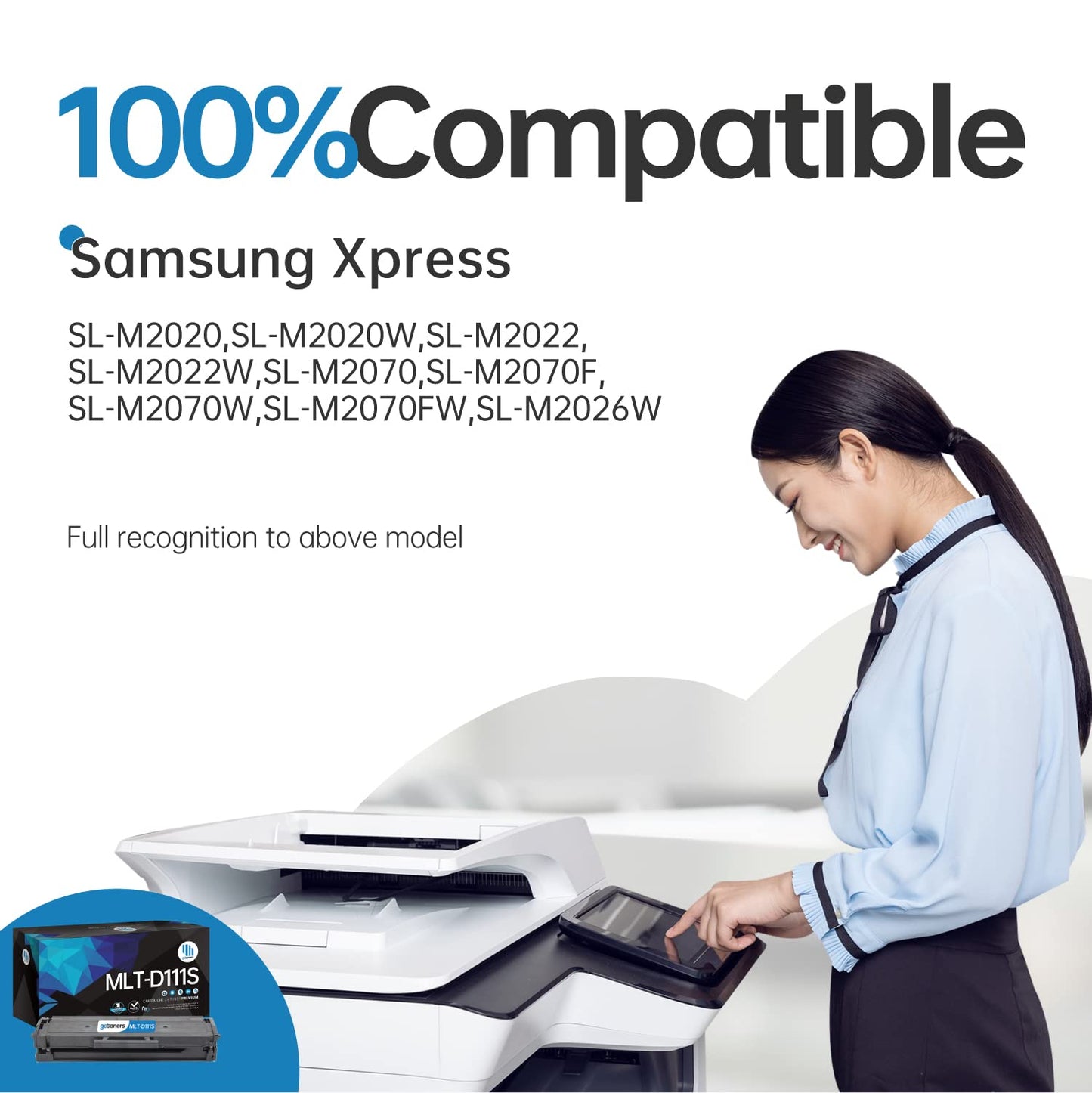 Gotoners MLT-D111S MLT-D111L Compatible Toner Cartridge for Samsung Xpress M2070 Toner, Samsung Xpress M2020, Samsung M2021 M2022 M2071, M2020W M2021W M2022W M2070F M2071FH M2071W (2 X Pack)