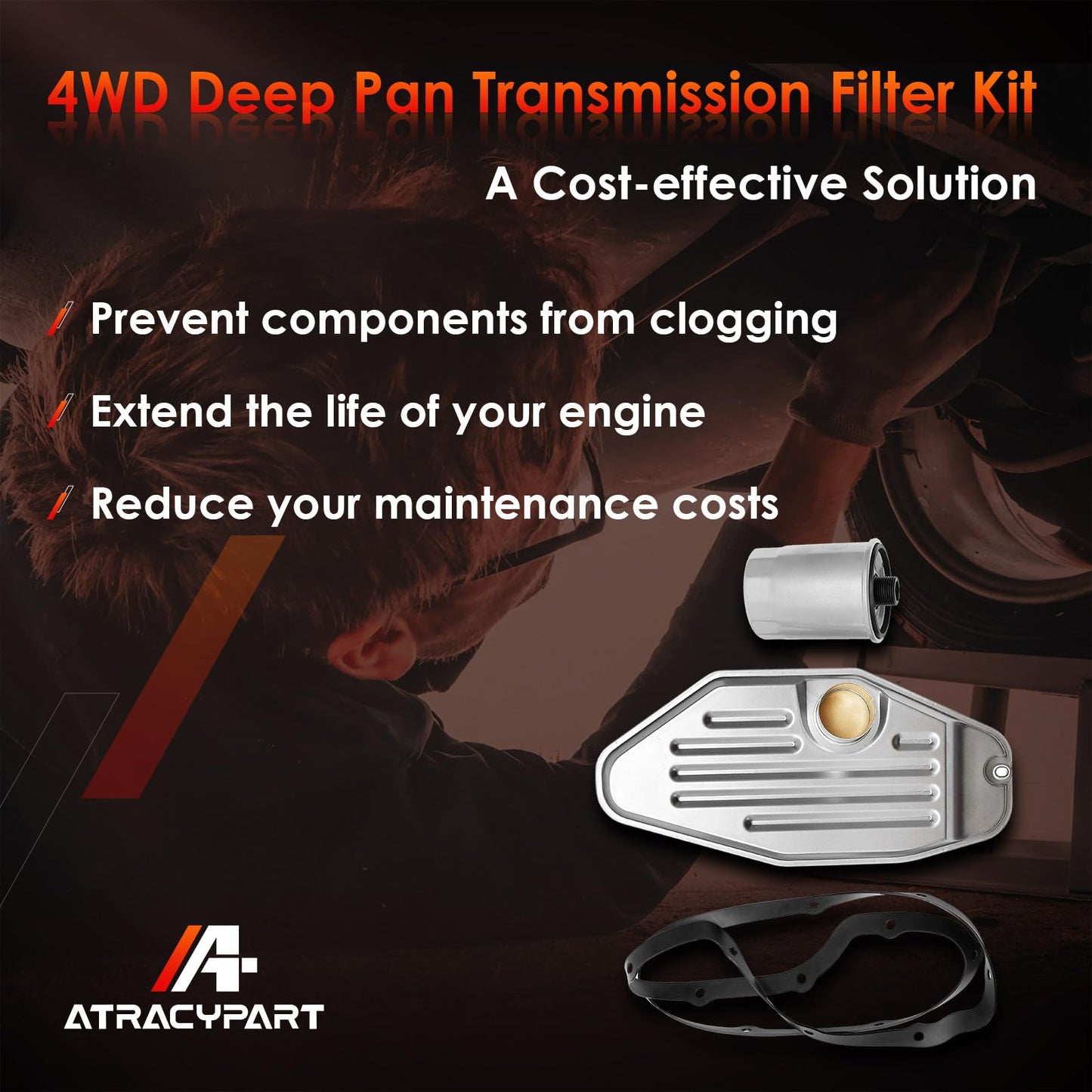 Transmission Filter Kit 4WD Deep Pan｜Replacement For 1999-UP Chrysler, Dodge, Grand Cherokee｜Replace OE#: 5013470AC, 5179267AC｜For 45RFE, 545RFE, 65RFE, 66RFE, 68RFE Transmission Filter