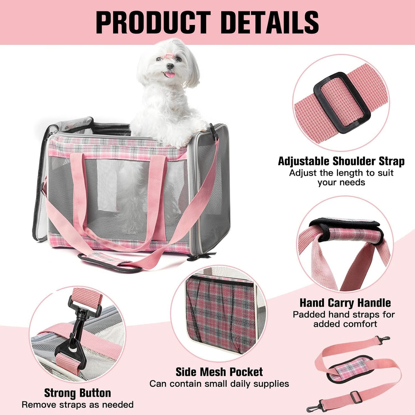 EXPAWLORER Large Cat Carrier for 2 Cats, Soft-Sided Pet Carrier for Cat,Top Load Cat Carriers for Medium Cats Under 25, Airline Approved Pet Travel Bag Fit 2 Kitties Small Dogs