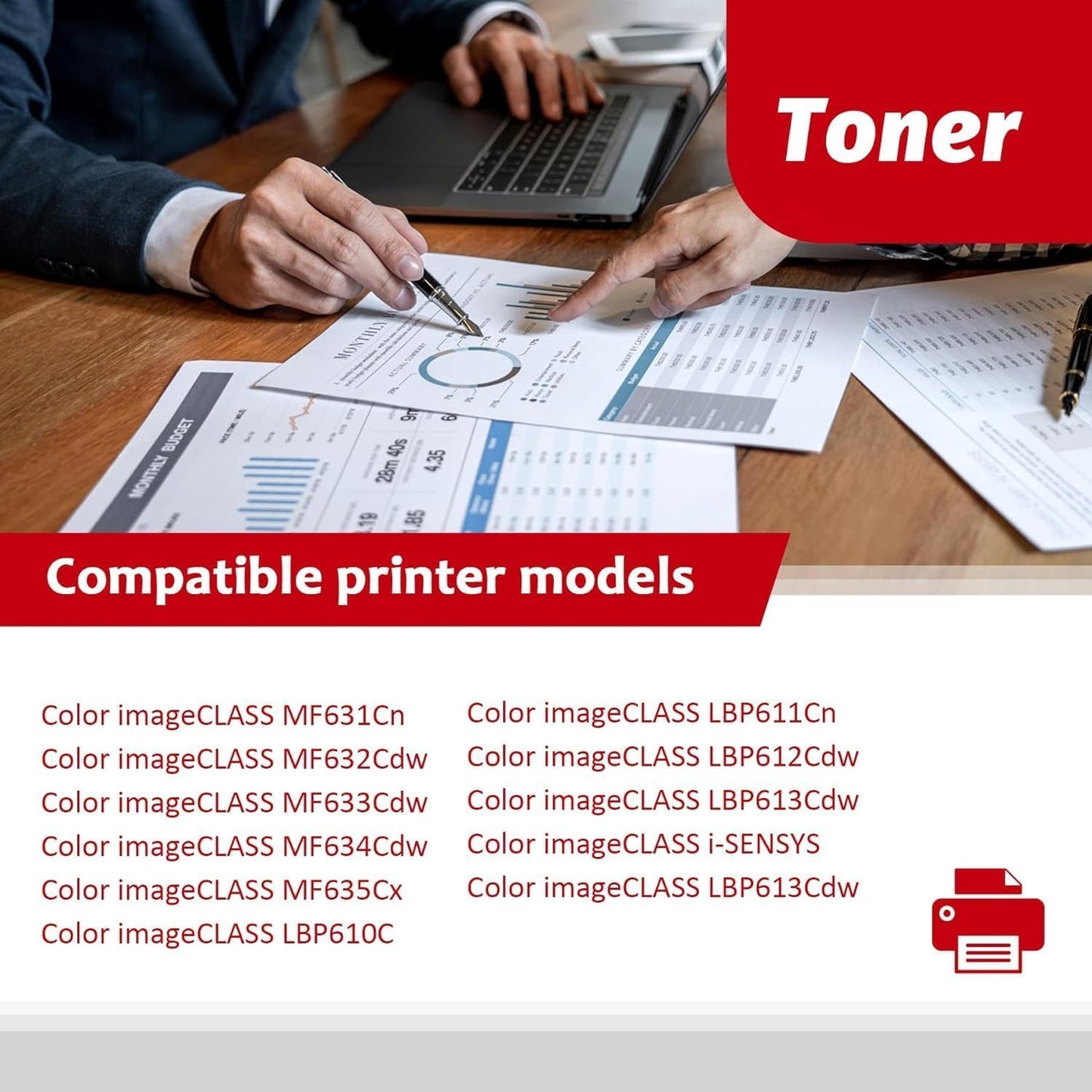 High-Yield 045 045H Toner Cartridge Set MF632Cdw Replacemen for Canon CRG-045 Toner Cartridges Compatible for Color imageCLASS MF631Cn MF633Cdw MF634Cdw Printer (Black, Cyan, Magenta, Yellow)