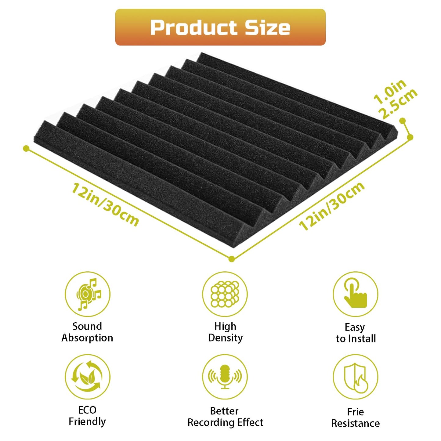 56 Pack Acoustic Foam Panels, 12 x 12 x 1 Inches Mirovant Sound Proof Foam Panels for WallsTriangle-groove soundproofing foam Soundproofing Studio Foam Noise Absorbing Black