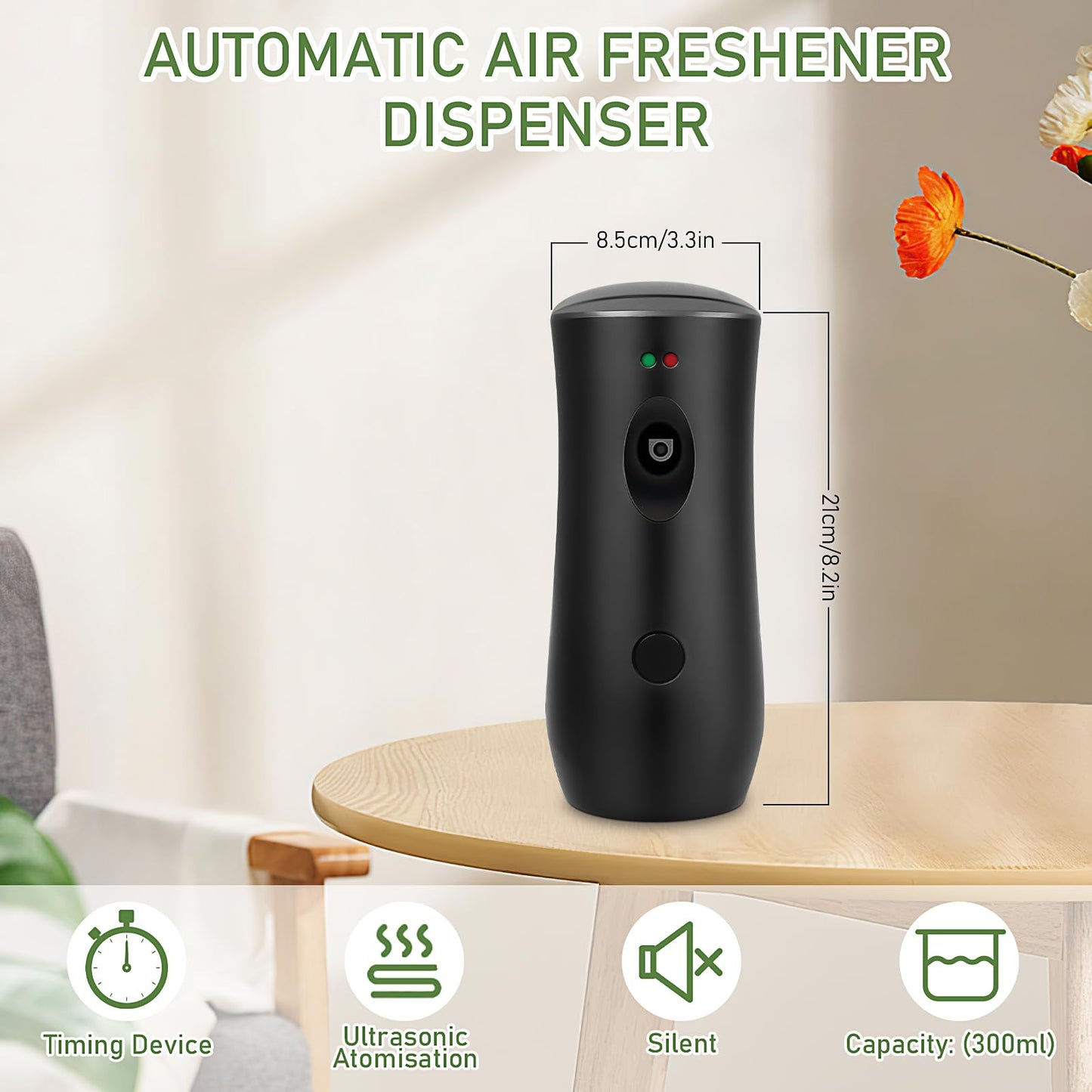 6 Pack Automatic Air Freshener Spray for Home, Fragrance Dispenser Wall Mounted or Free Standing Adjustable Aroma Machines Multiple Time Scent Sprayer for Bedrooms, Offices and Commercial Places