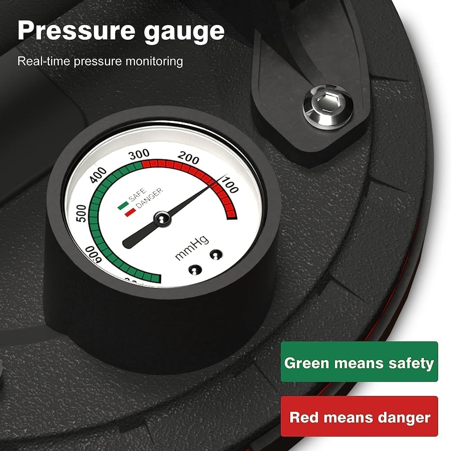 2 Pack 8" Glass Suction Cup with Pressure Gauge to Lift Large Glass - Heavy Duty Handheld Glass Lifter, Vacuum Suction Cups with Carrying Case for Window,Metal,Tiles, Windshield, 662 Lbs Load Capacity