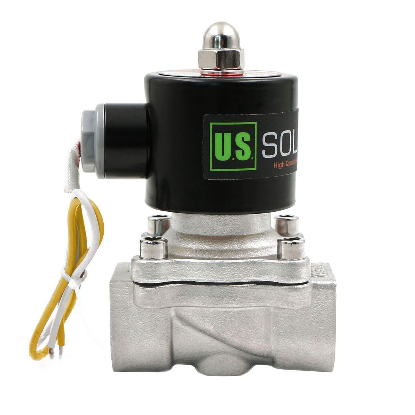 U.S. Solid Stainless Steel Electric Solenoid Valve 110VAC Normally Closed Air Water (3/4)
