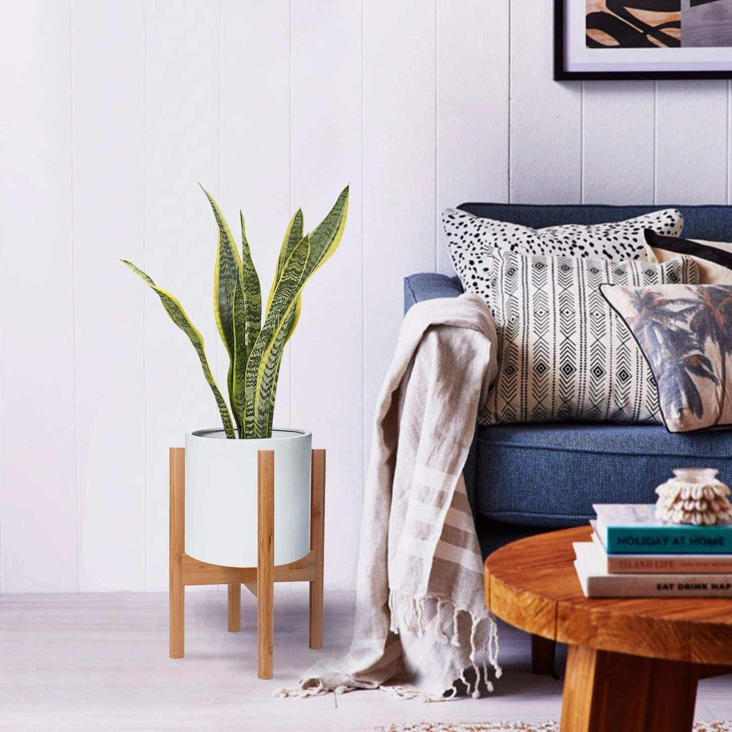 2-Pack Plant Stand, Mid-Century Modern Flower Pot Holder, Adjustable Plant Stand for Multiple Pots, Indoor Space Saving Vertical Plant Shelf, Fits Pot Size of 20-30 CM (Plant Pot NOT Included)