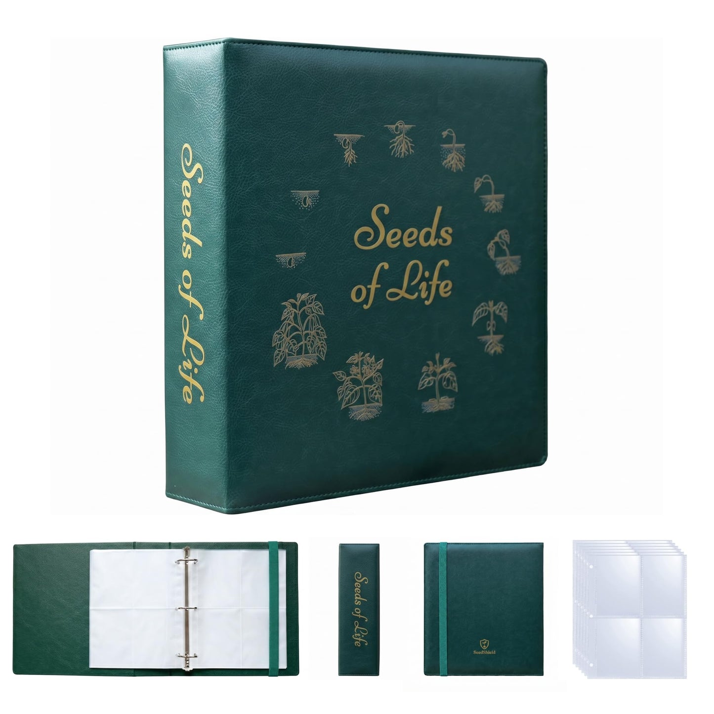 Seed Storage Organizer Binder – Compact Seed Packet Organizer with 50 Sheets Holding 200 Seed Envelopes, Complete Seed Saving Binder Kit for Gardeners