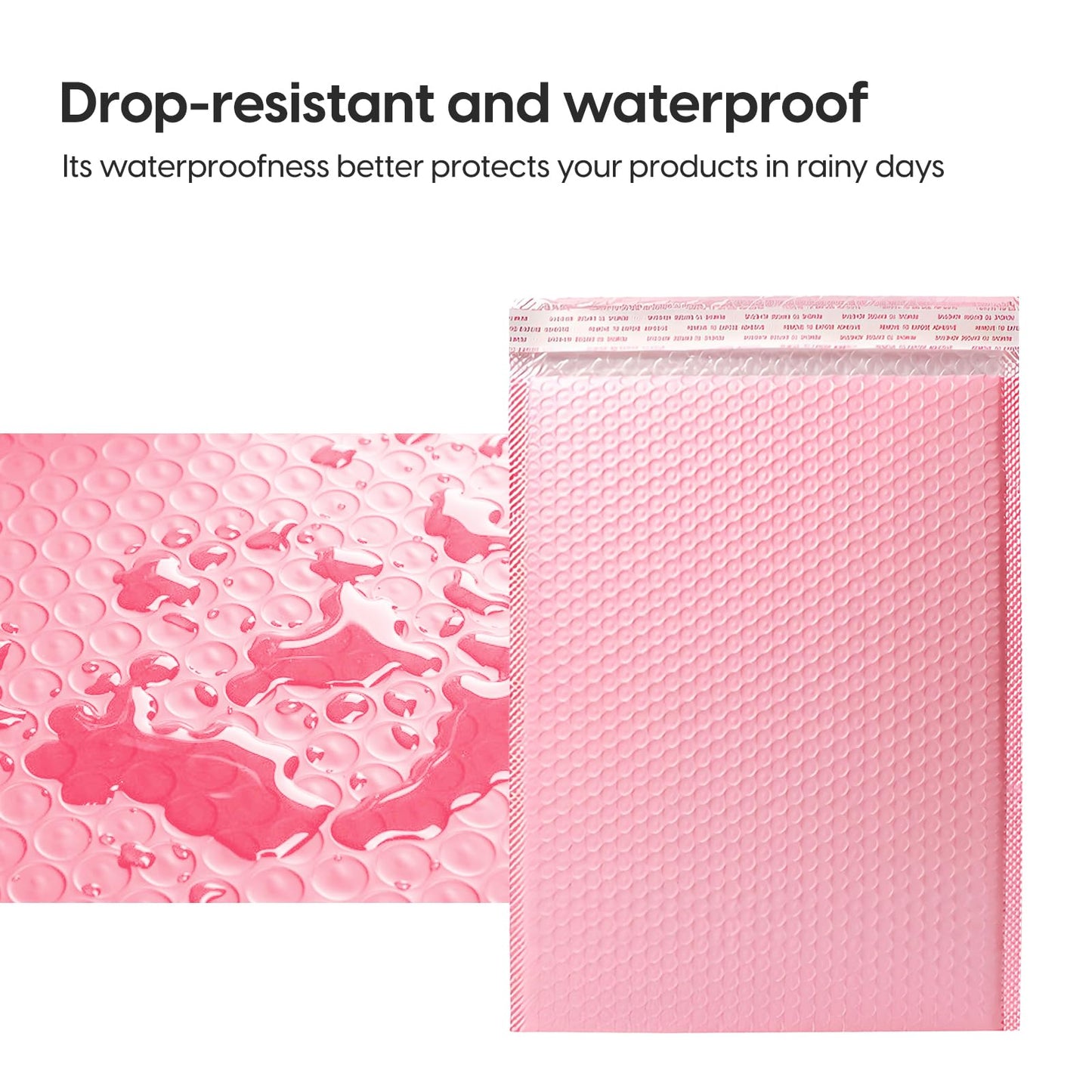 Bubble Mailers Waterproof 9 x 12 inches 50pcs Shipping Envelopes Multicolors Padded Envelopes Self Seal Adhesive (Pink_9''x12'')