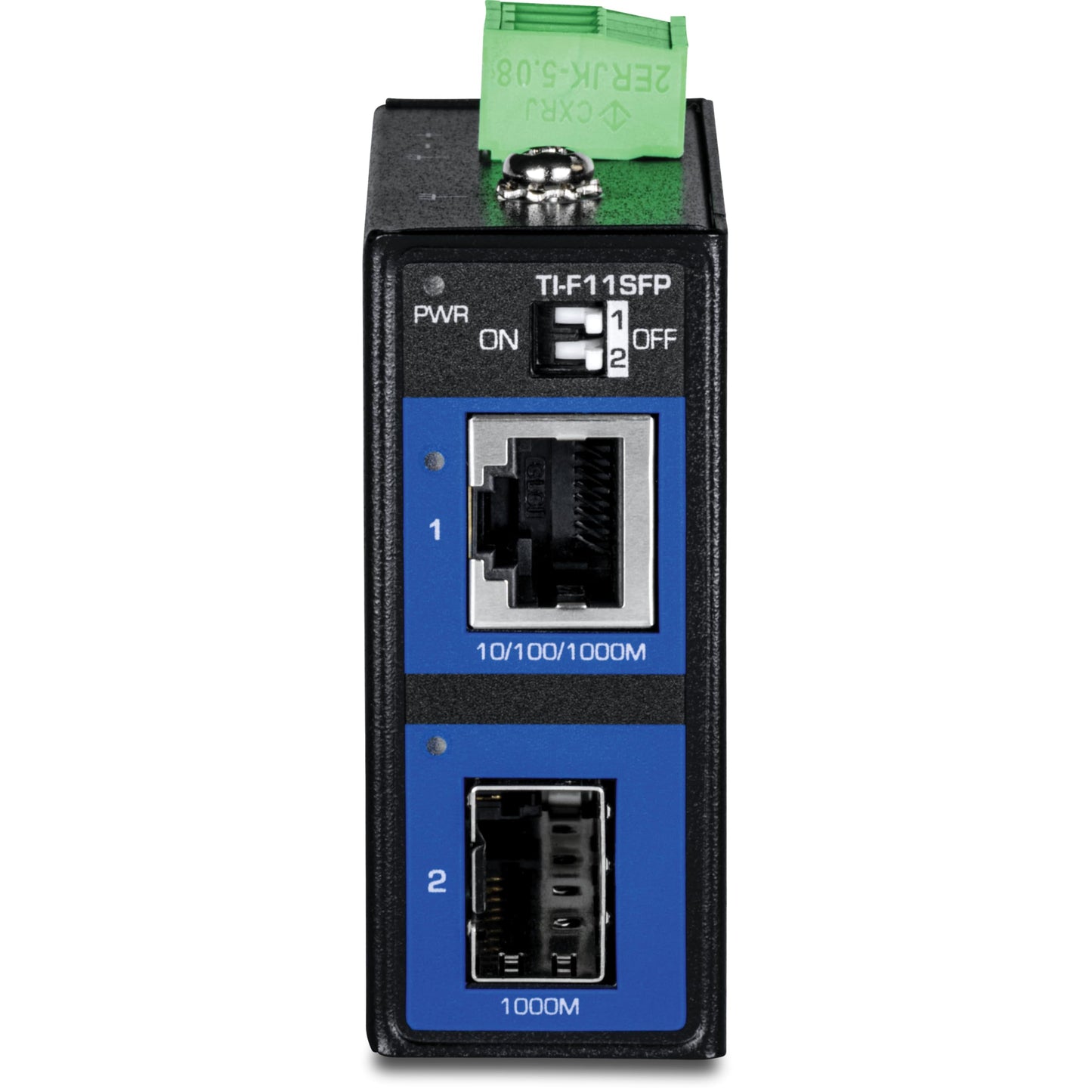 TRENDnet Hardened Industrial 100/1000 Base-T to SFP Media Converter, DIN-Rail and Wall Mount Hardware Included, Multi Or Single Mode Fiber, Power Supply Sold Separately, Black, TI-F11SFP