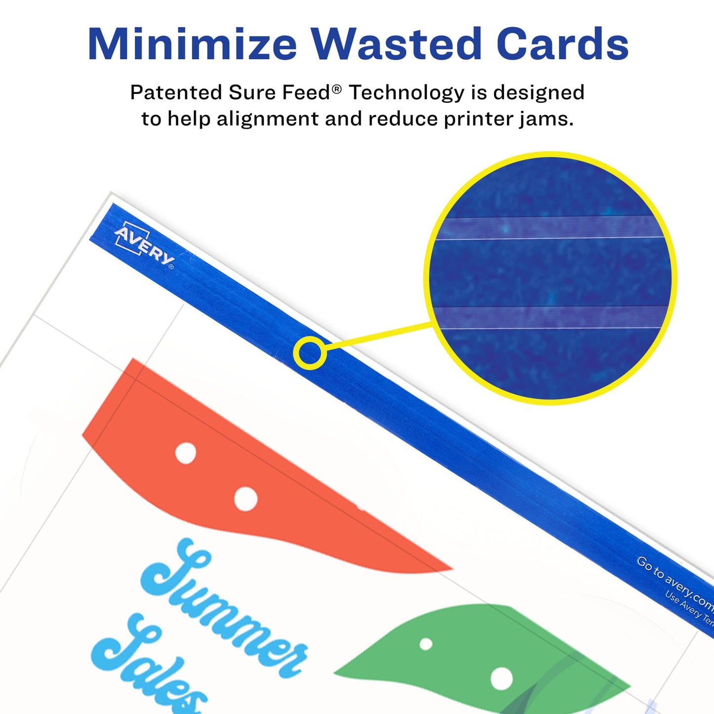 Avery Printable Postcards with Sure Feed Technology, 4" x 6", White, 2 Packs, 100 Cards per Pack, 200 Blank Postcards for Laser Printers Total (15389)