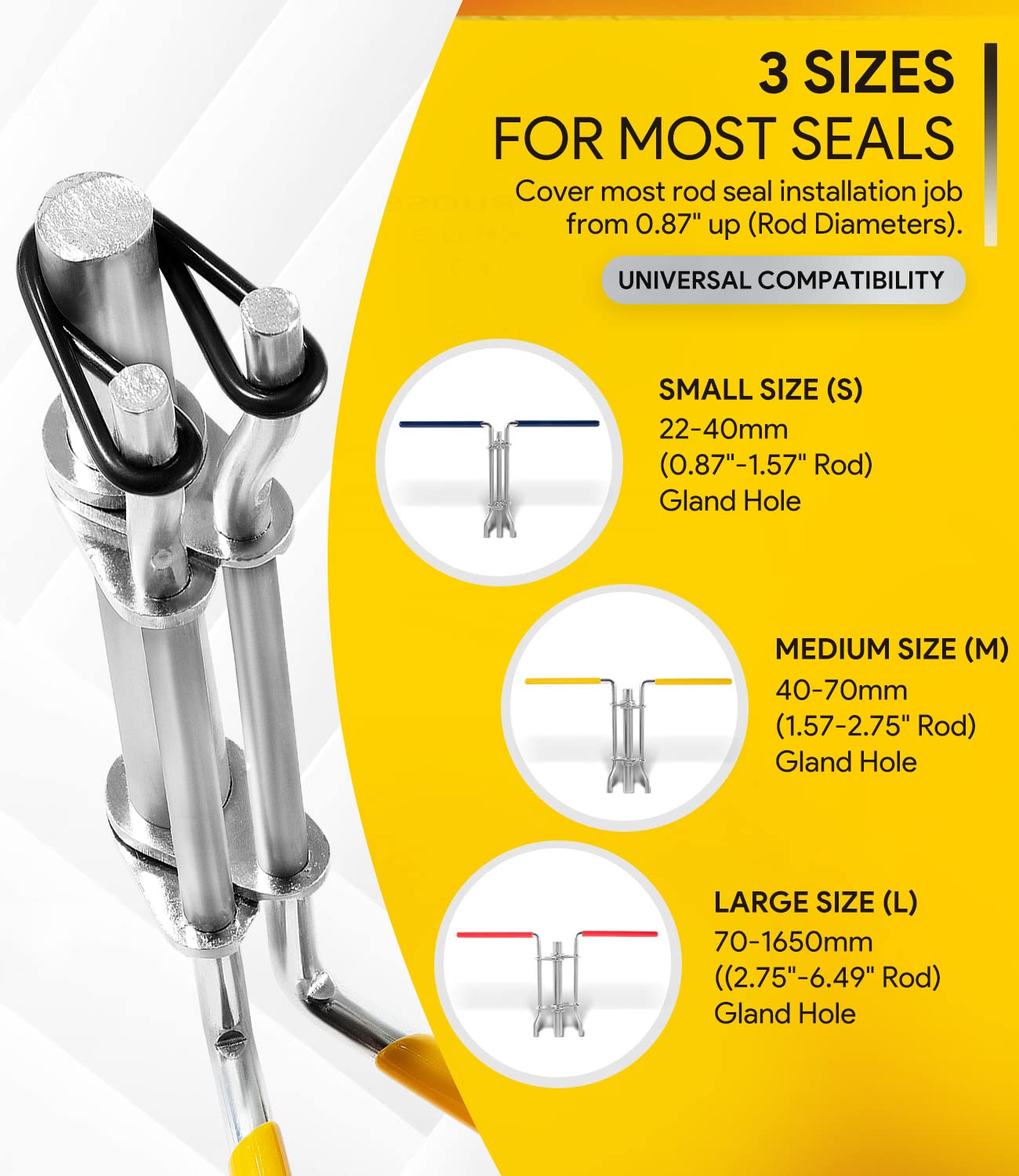 3 Pack Hydraulic Seal Installation Tools & 1266 Adjustable Gland Nut Wrench & 7463 Small Universal Gland Wrench, Hydraulic Cylinder Spanner Wrench Piston Repair Seal Kit, Farm & Construction Equipment