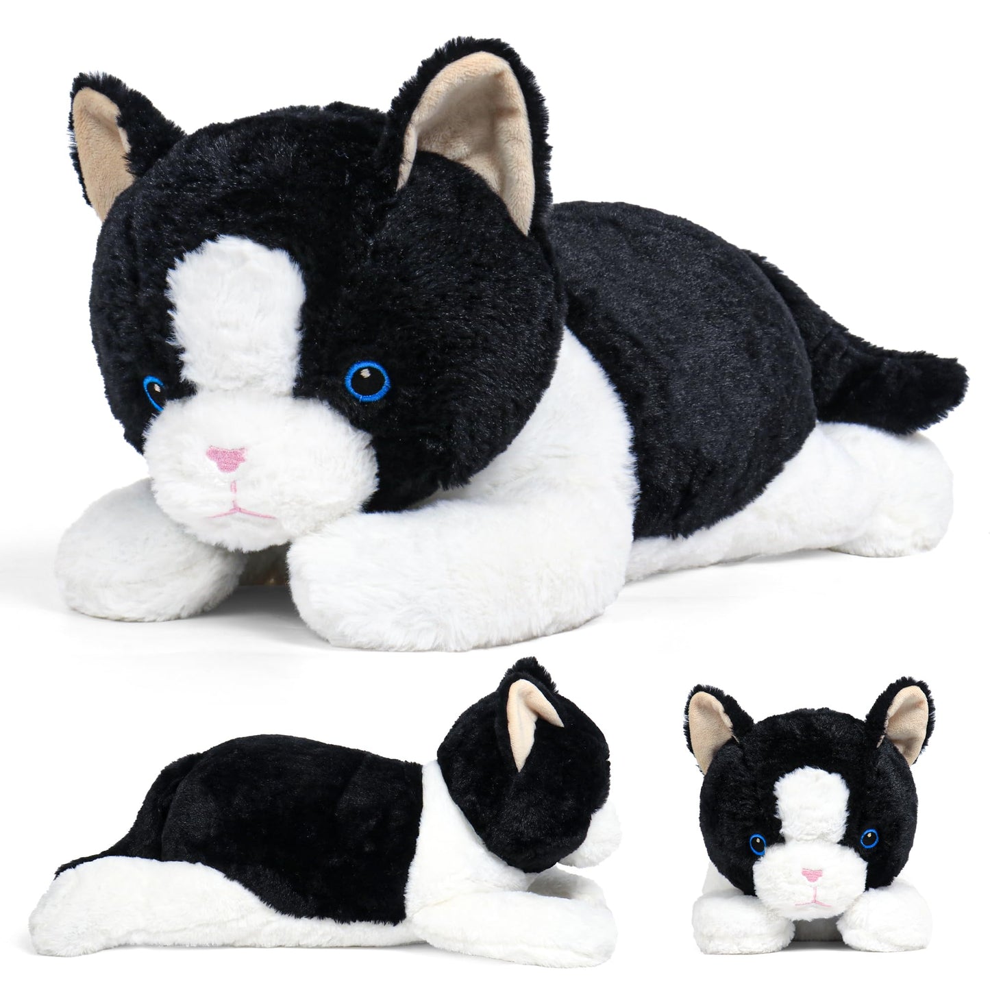 5 lbs, 27 inches Cat Weighted Stuffed Animals, Cuddly Weighted Cat Plush Pillow Giant Plushie Ideal Gift for Adults & Kids