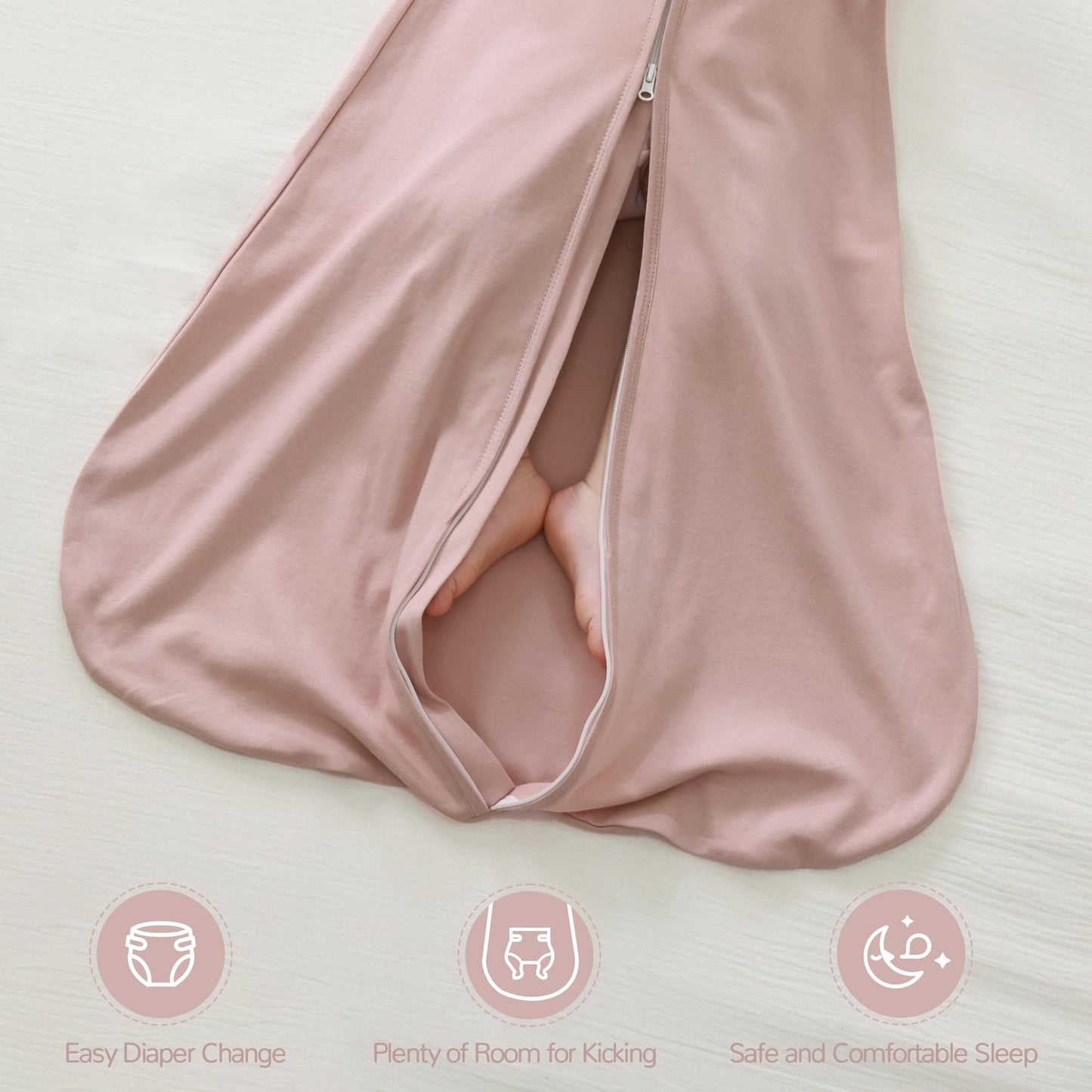 JELLYMONI Baby Sleep Sack 0-6 Months, 100% Cotton 3 Pack 0.5 TOG Baby Wearable Blanket Infant Sleep Sack with 4-Way Zipper Newborn Sleep Sacks