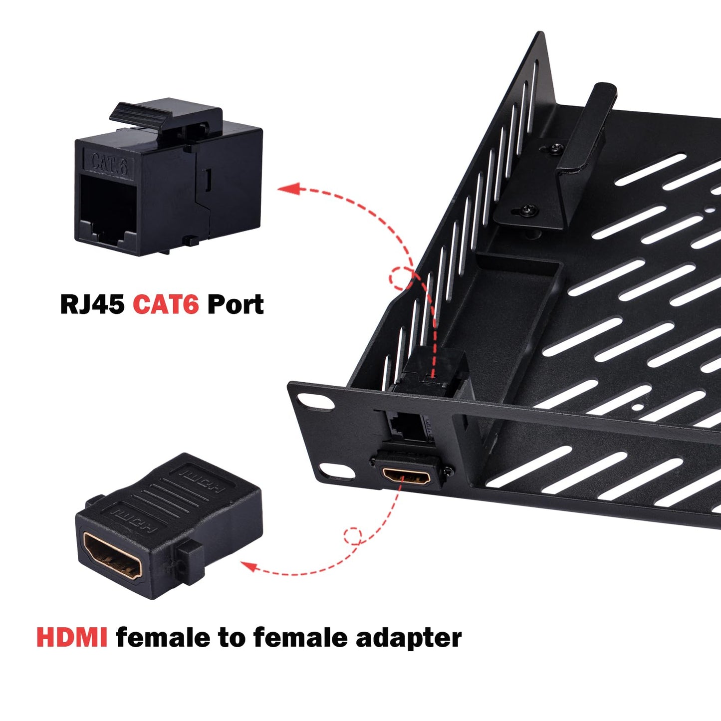 GeeekPi 10inch 1U Mini PC Rack Mount Shelf with RJ45 CAT6 Port & Mini HDMI Port for DeskPi RackMate T1/T0