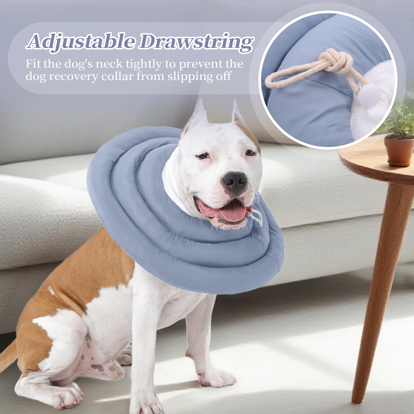 IDOMIK Dog Recovery Collar, Waterproof Soft Dog Cone After Surgery, Comfy Protective Elizabethan Collar Alternative for Dogs Cats, Adjustable Pet Neck Donut Cone Anti-Licking Biting Wounds