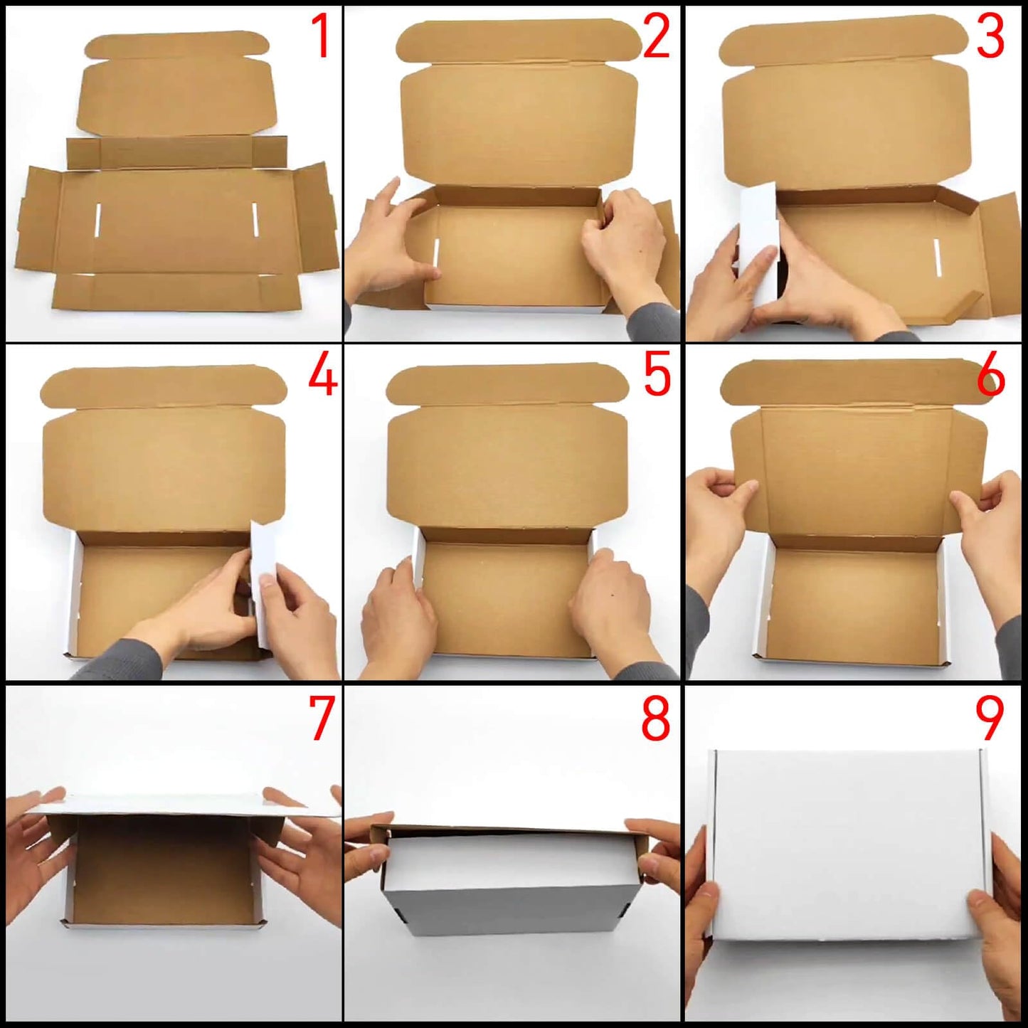 Shipping Boxes 8x8X4 Inches Set of 20 White Corrugated Cardboard Mailer Boxes for Packing, Mailing, and Small Business