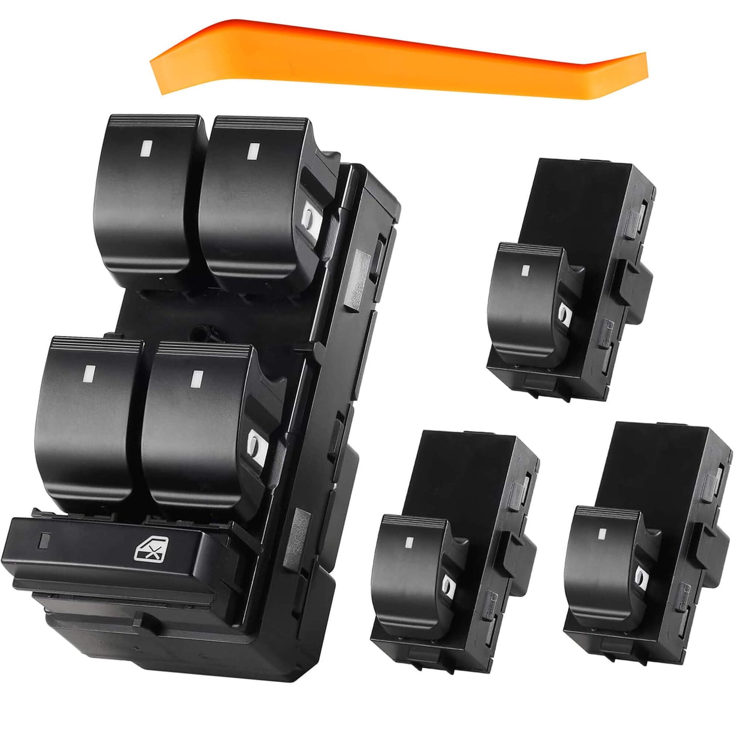 GoAceFit Master Power Window Switch & 3 Pcs Passenger Side Window Switches for 2007-2014 Chevy Silverado, GMC Sierra, 2009-2017 Traverse, 2010-2013 Yukon, HHR, Buick Enclave, OE 20945129 25877776