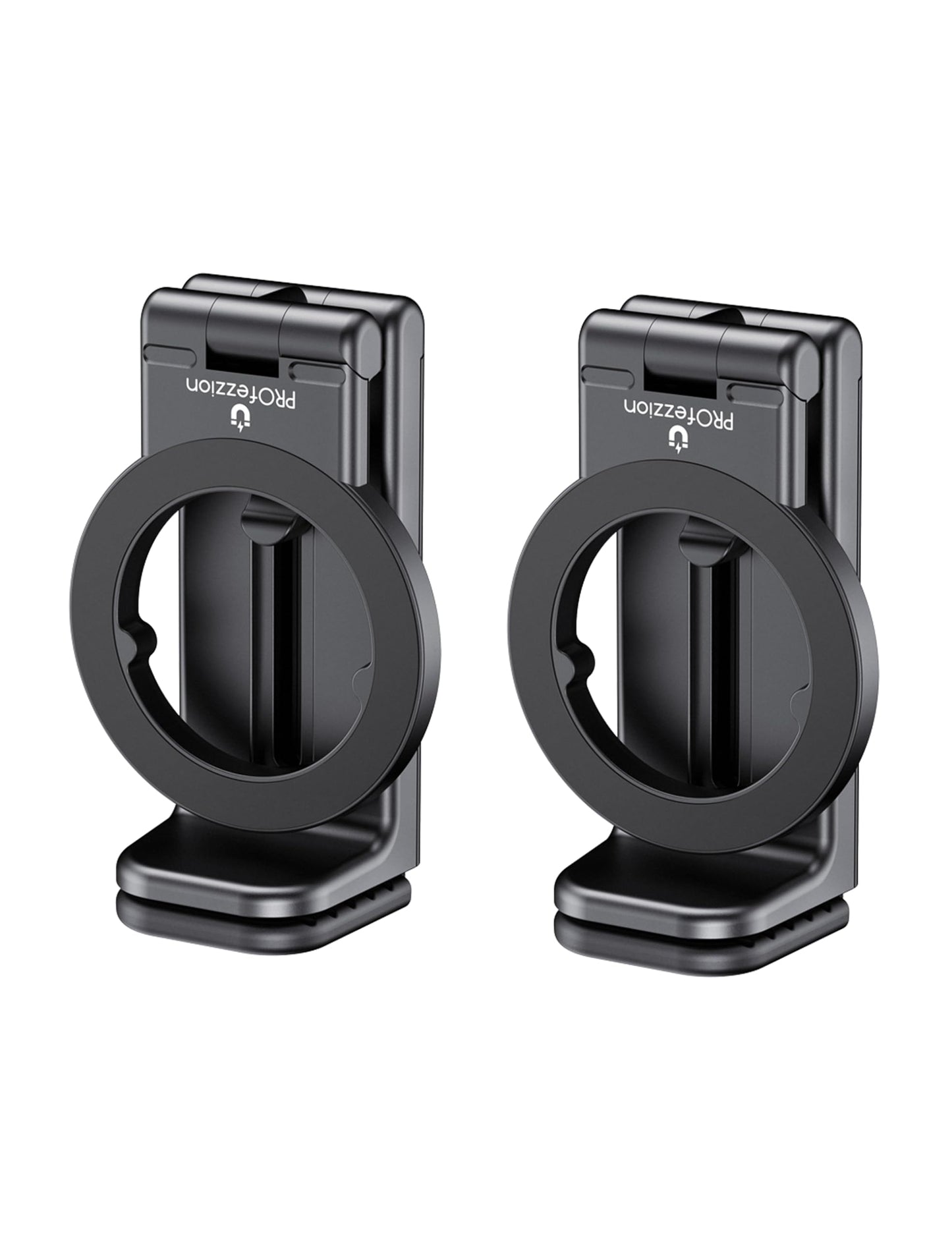 PROfezzion 2-Pack Magnetic Airplane Phone Holder for MagSafe iPhone 17, 16, 15, 14, 13 & All Phones, Handsfree Plane Phone Mount for Seat Tray Table, Travel Essentials Must Have Accessories for Flying