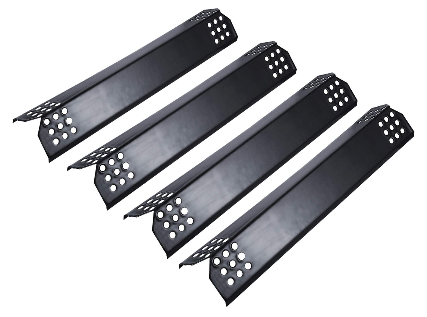 Unicook BBQ Heat Plates 14.56" L, Barbecue Gas Grill Replacement Parts, Porcelain Heat Shield Tent, BBQ Burner Cover, Flame Tamer for Gas Grills, 4 Pack