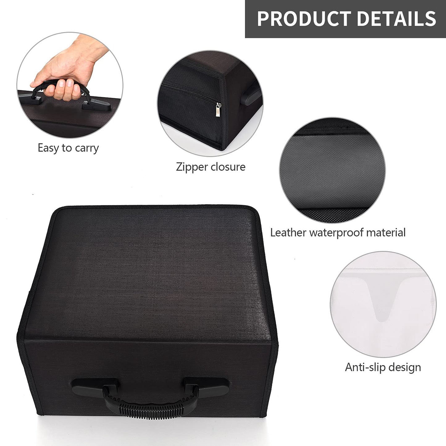 alavisxf xx CD Case, 432 Capacity DVD Case Holder, Heavy Duty Zipper Protective Movie Media Storage Organizer Binder Wallet for Car Home Office Travel (432 Capacity, Black)