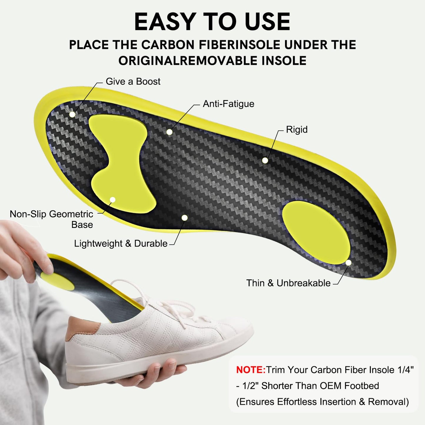 3/4 Length Orthotic Shoe Inserts for Heel & Foot Pain Relief, High Arch SupportOrthopedic Insoles,Plantar Fasciitis Arch Support Insoles for Women & Men (Yellow, US Men:9.5-10.5, Women:11-12)