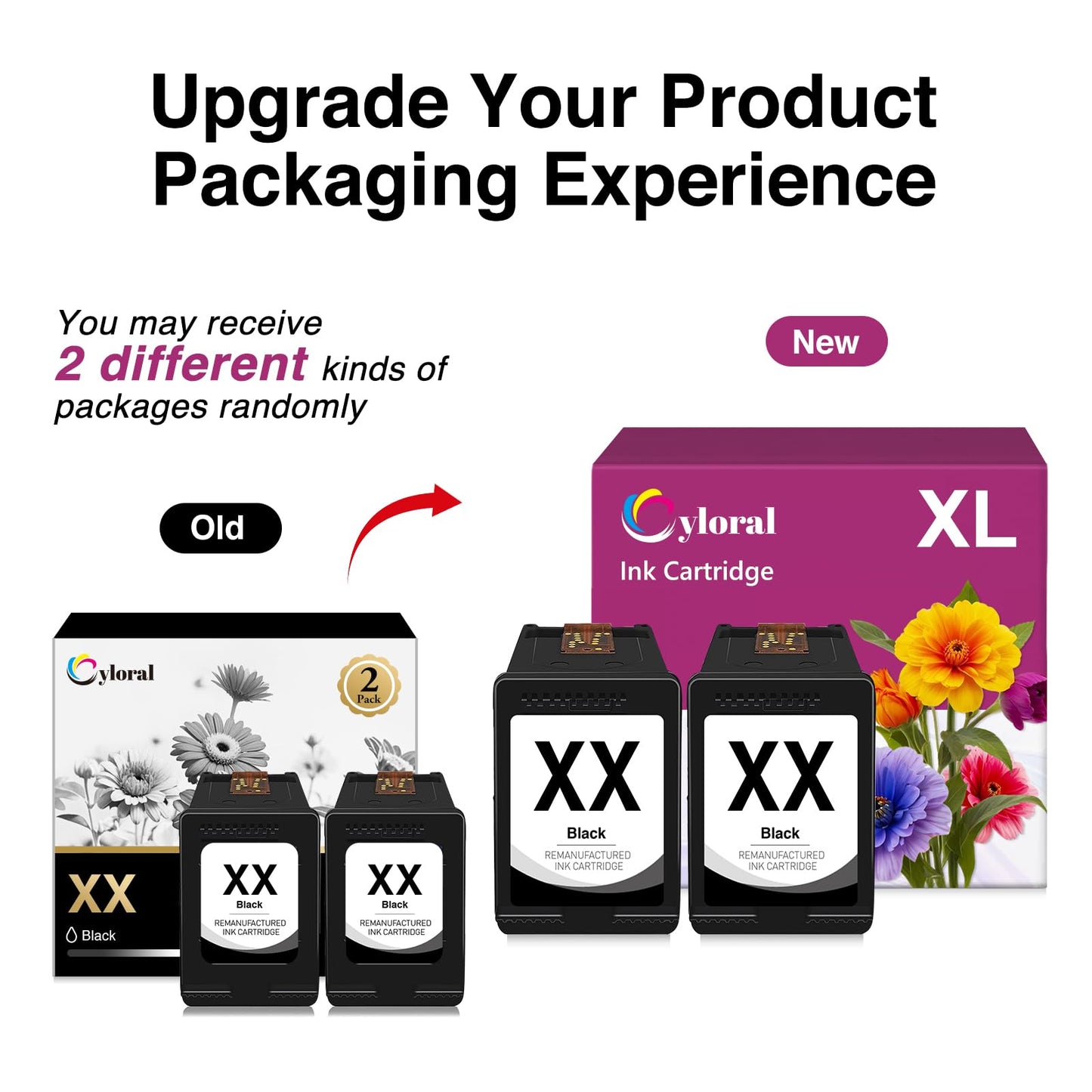 Cyloral 61XL Ink Cartridge Black for HP 61 Ink Cartridges Black for Envy 4500 5530 4501 4502 5535 Officejet 4630 4635 Deskjet 1000 2542 2540 3050 3050A for HP Ink 61 Replacement