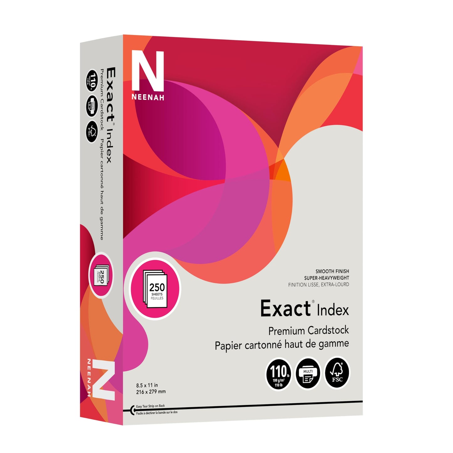 Neenah Exact Index Cardstock, 110 lb, 8.5 x 11 Inches, 250 Sheets, Gray