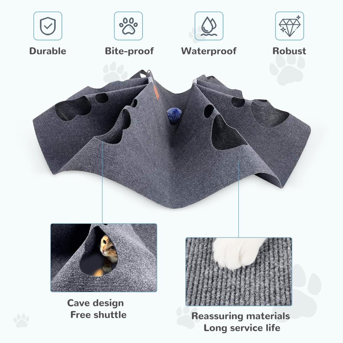 Cat Activity Play Mat Collapsible Pet Rug Training Scratching Grooming Bed Mat