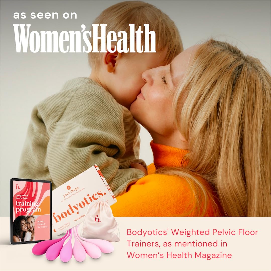 Bodyotics Deluxe Kegel Weighted Exercise Balls - Pelvic Floor Tightening and Strengthen Bladder Control - Prevent Prolapse - Set of 6 for Beginners to Advanced with Free E-Book