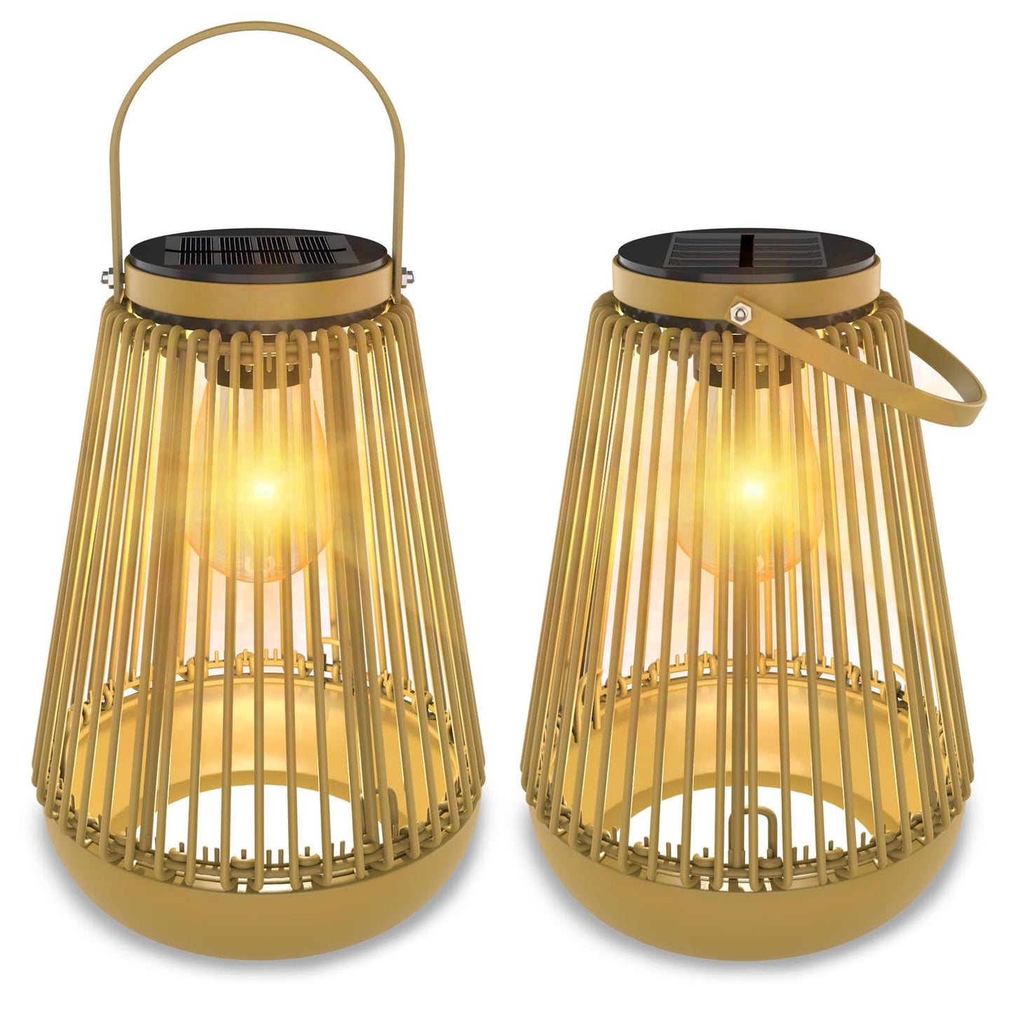 Solar Lanterns Outdoor,Solarbaby Solar Lanterns for Outdoor Decoration with LED Bulb,IP65 Waterproof Hand-Knitted Hanging Lanterns Solare Lights for Lawn Terrace Balcony Decoration,Pack of 2