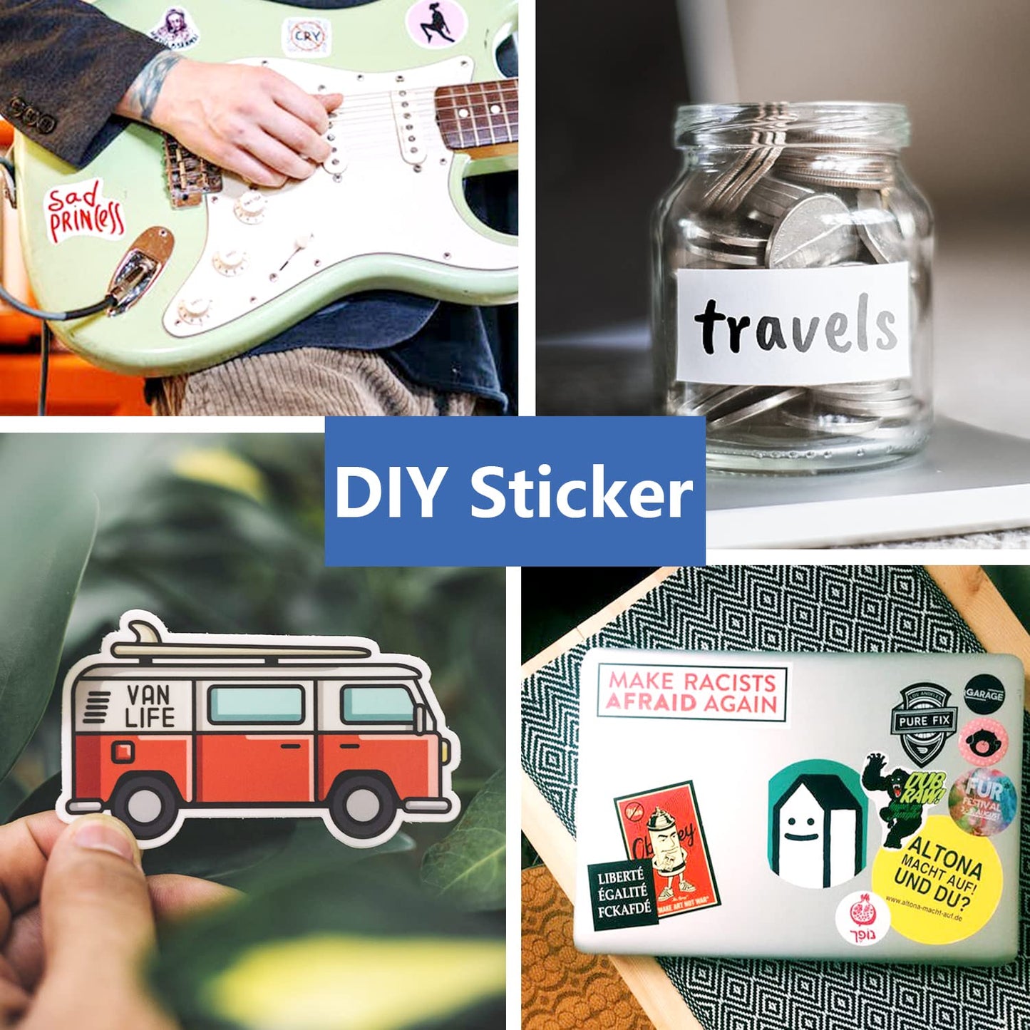 8.5" x 11" Full Sheet Sticker Paper for Laser & Inkjet Printers[600 Sheets,600 Labels]