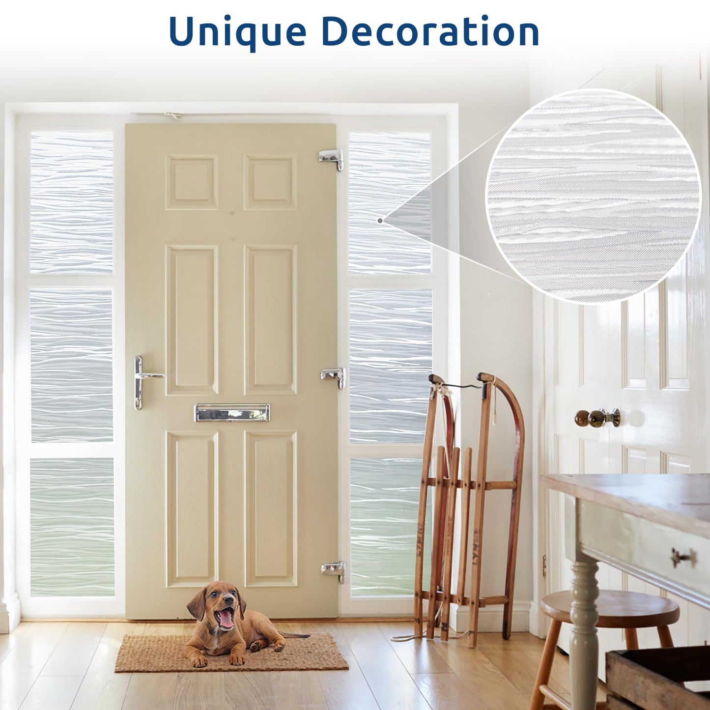 rabbitgoo Window Films for Privacy, Frosted Static Cling Glass Film Non-Adhesive UV Heat Blocking Covering Removable Vinyl Privacy Window Stickers for Bathroom Door Home Decor, 90 x 200cm