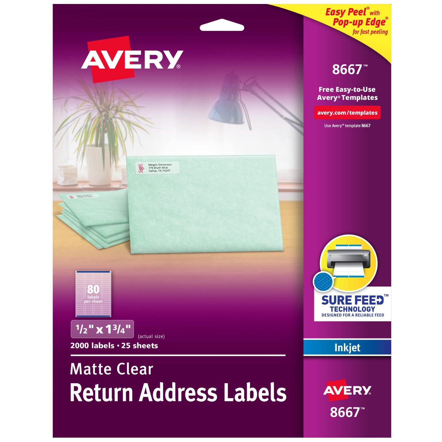 Matte Clear Easy Peel(R) Address Labels 2000/PK