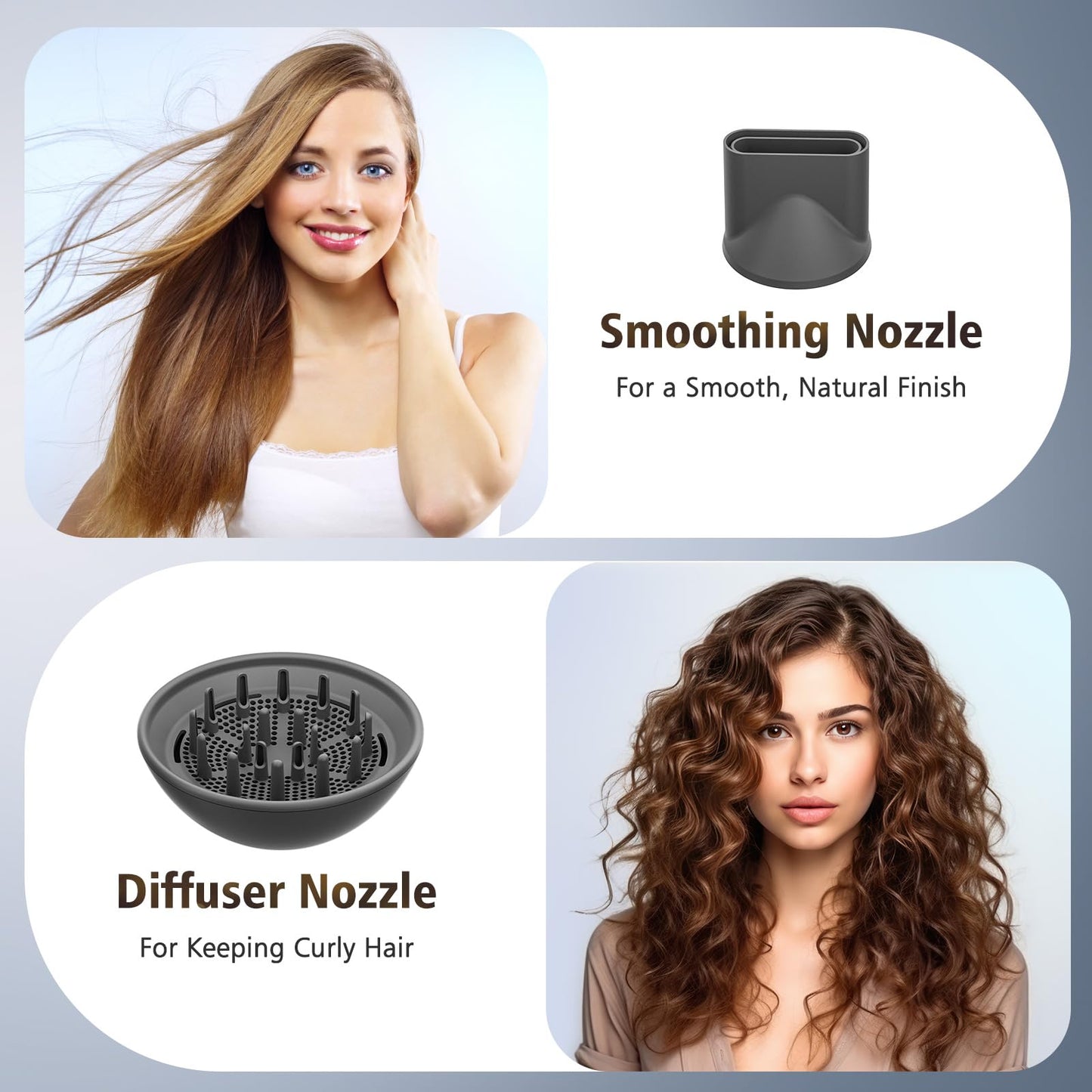 Careboda Professional Hair Dryer, 200 Million Negative Ionic Blow Dryer with Diffuser and Nozzle,1400 W High-Speed HairDryer,Low Noise Home Hair Dryer,110000 RPM Brushless Motor, For Travel, Home and Salon