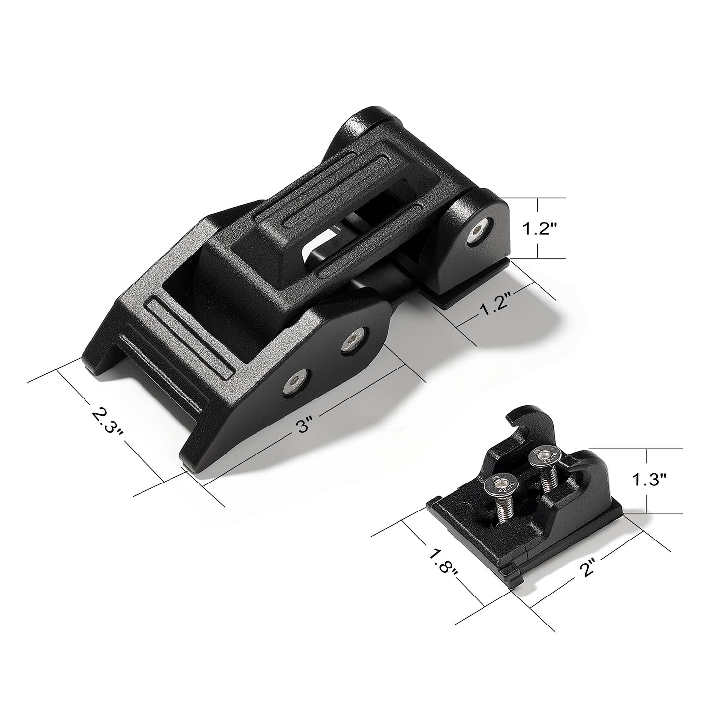 Seven Sparta Hood Latches Aluminum Hood Catch Compatible with Jeep Wrangler JK/JKU 2007-2017, JL/JLU 2018-2022 & Jeep Gladiator 2020-2022, 1 Pair (Base)