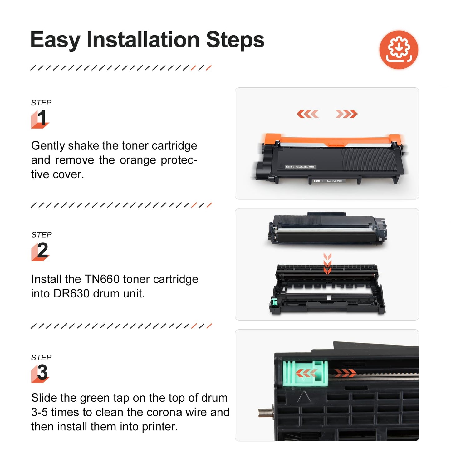 DR630 Drum Unit and TN660 Toner Cartridges Replacement for Brother DR-630 TN-660 Compatible with HL-L2340DW HL-L2300D HL-L2380DW MFC-L2700DW DCP-L2540DW HL-L2320D MFC-L2720DW Printer(1 Drum+3 Toner)