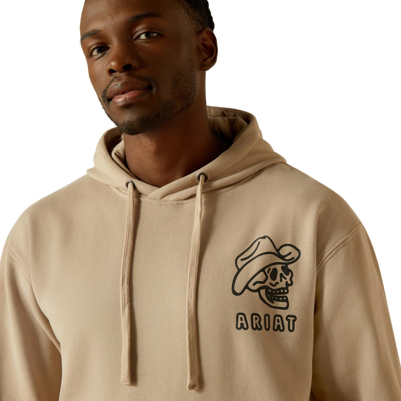 ARIAT Men's Drinking Buddies Hoodie, Beige, Small