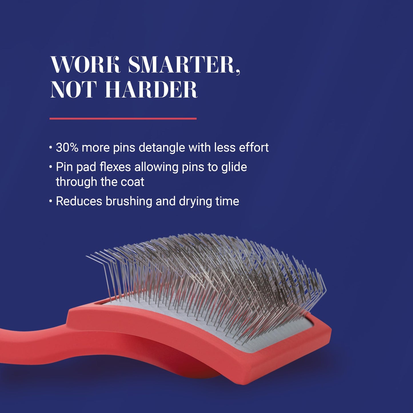Chris Christensen Big G Slicker Brush for Dogs (Goldendoodles, Labradoodles, Poodles), Groom Like a Professional, Fluff Detangle Style, Saves Time Energy, Coral, Medium