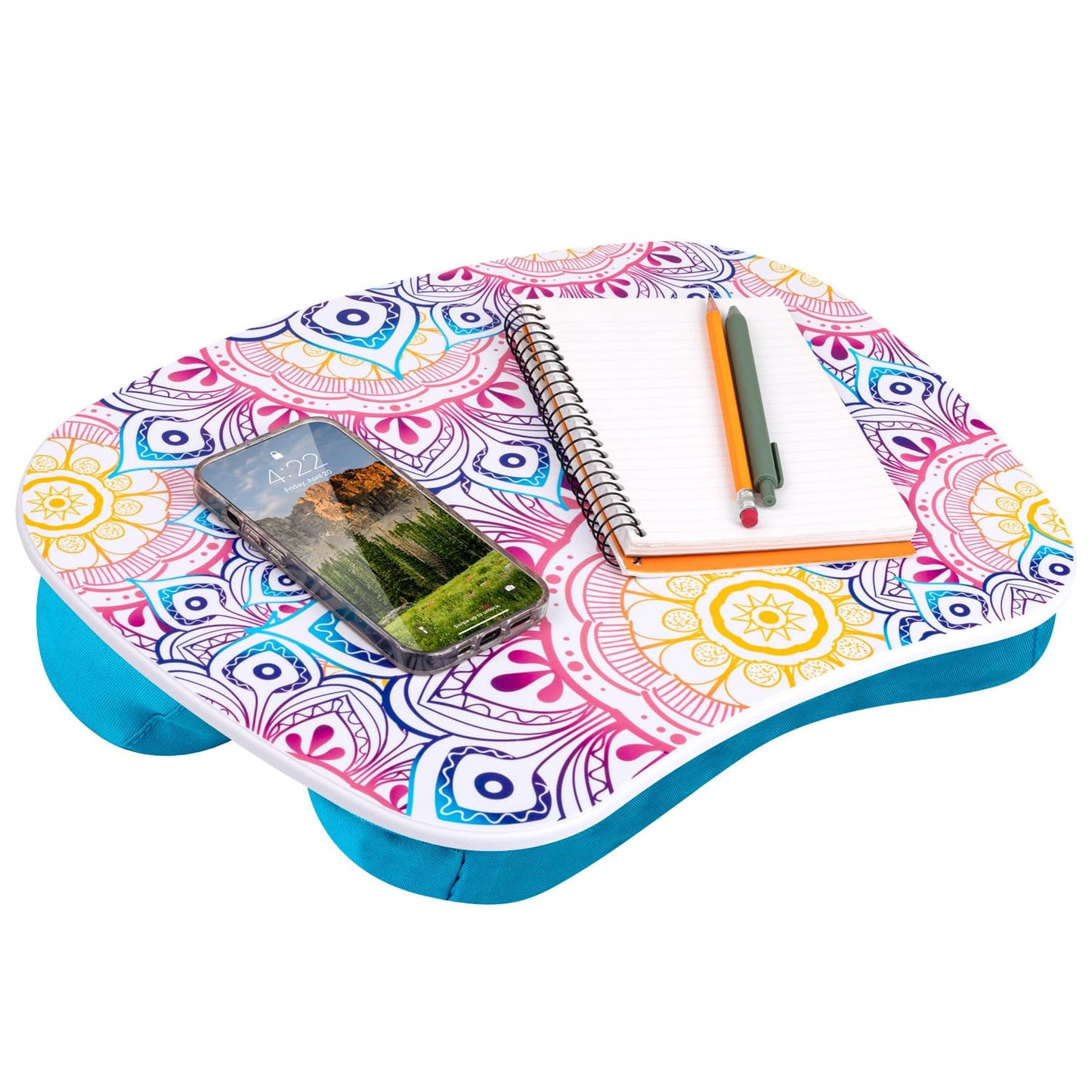 LAPGEAR MyStyle Portable Lap Desk with Cushion - Mandala - Fits up to 15.6 Inch Laptops - Style No. 45327