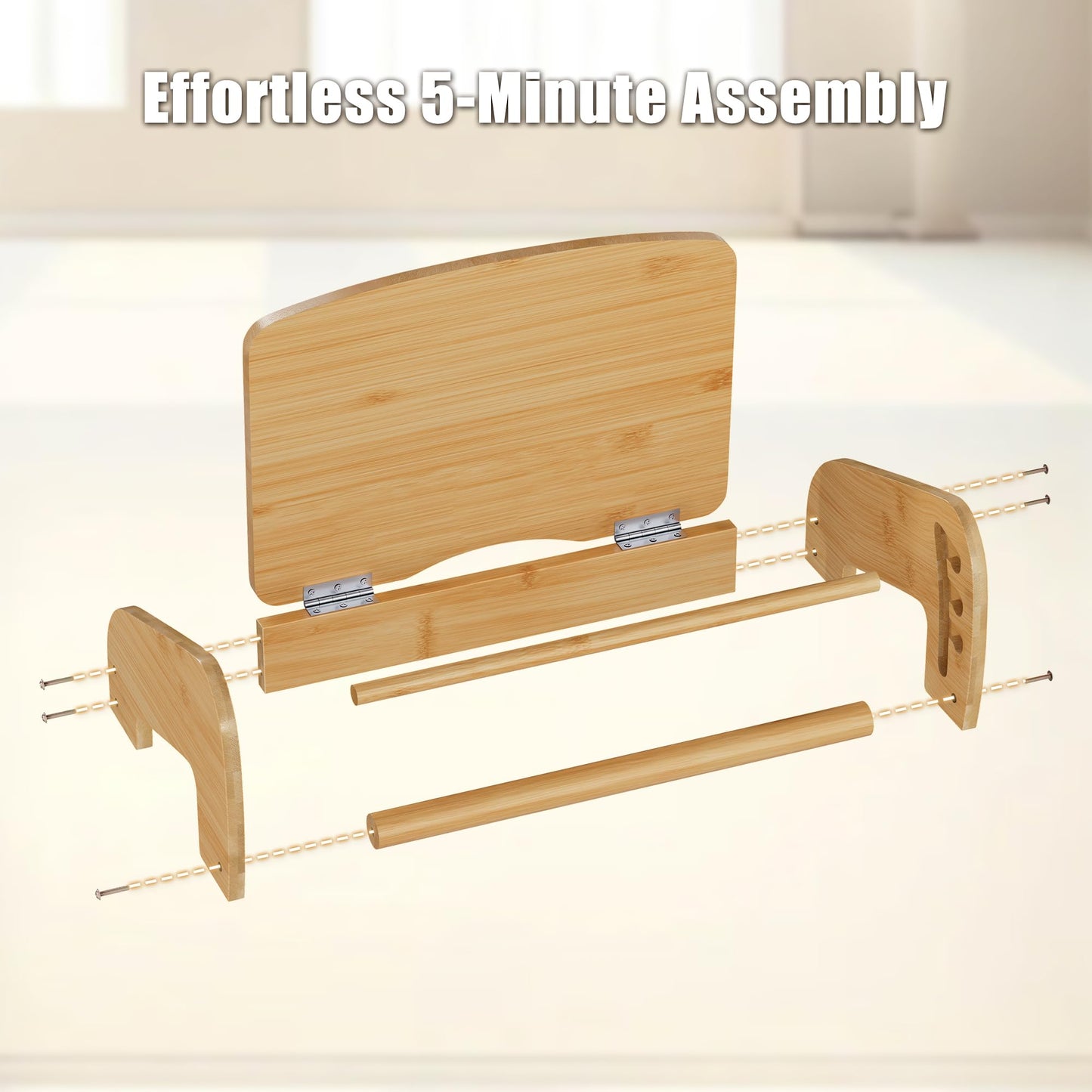 WWMFS Upgraded Under Desk footrest- Bamboo Ergonomic Adjustable Footrest with 3 Height & Angle Settings,Pebble Massage Surface for Improved Posture and Blood Circulation,Home & Office